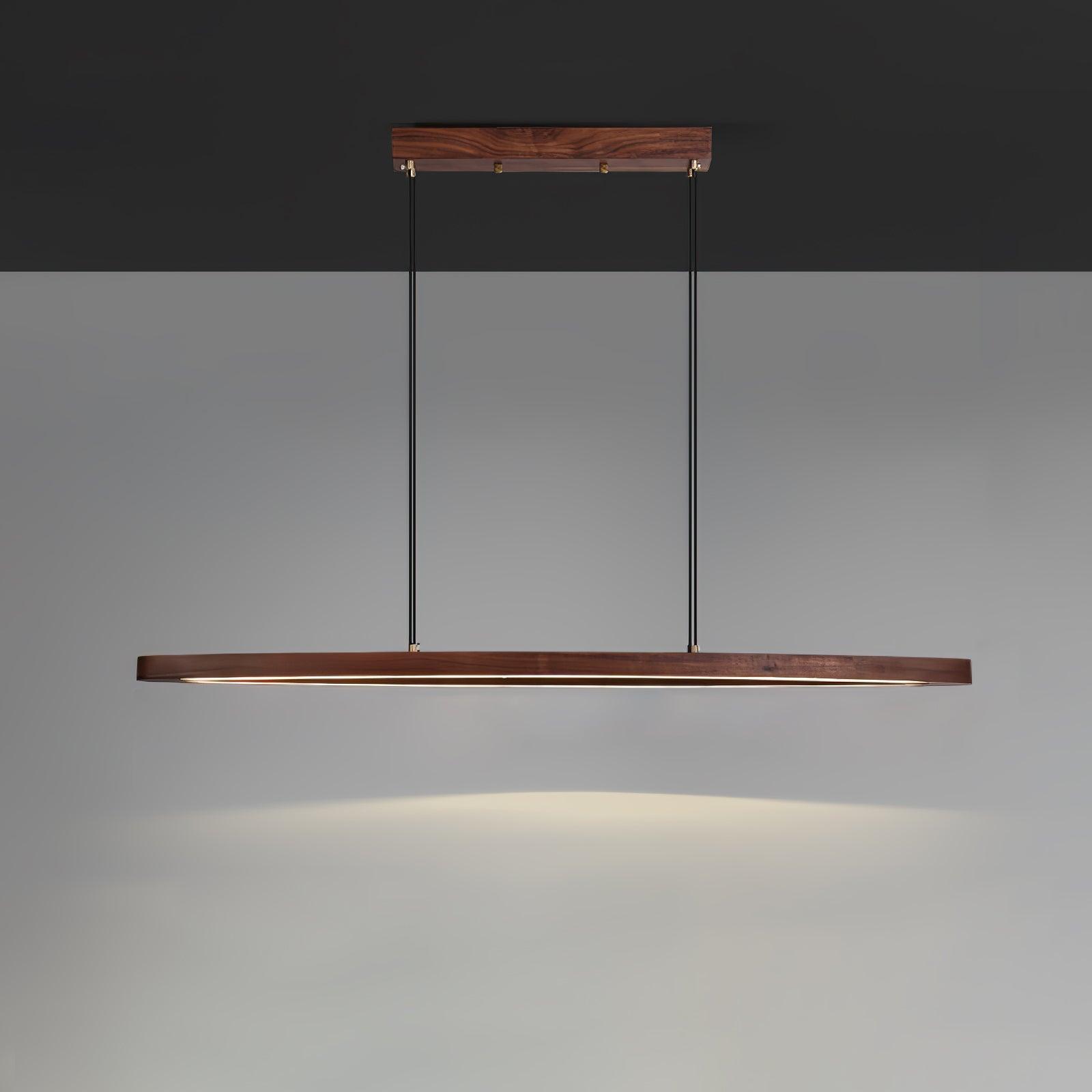 Walnut Arc Linear Pendant Lamp - Blowlighting