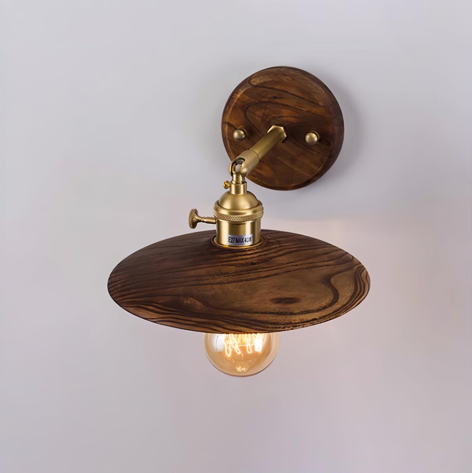Walnut Flared Wall Light - Blowlighting
