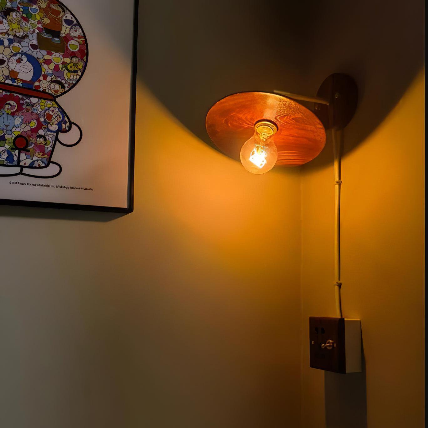 Walnut Flared Wall Light - Blowlighting