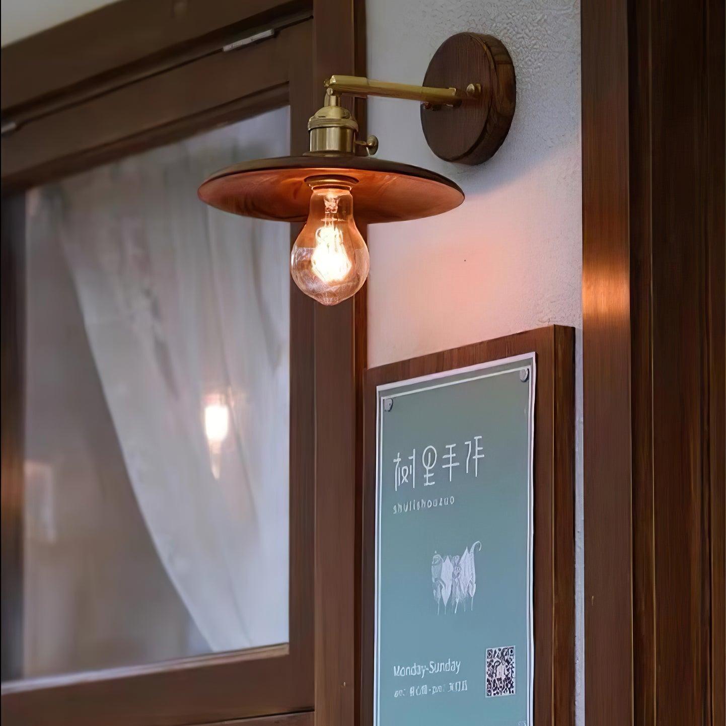 Walnut Flared Wall Light - Blowlighting