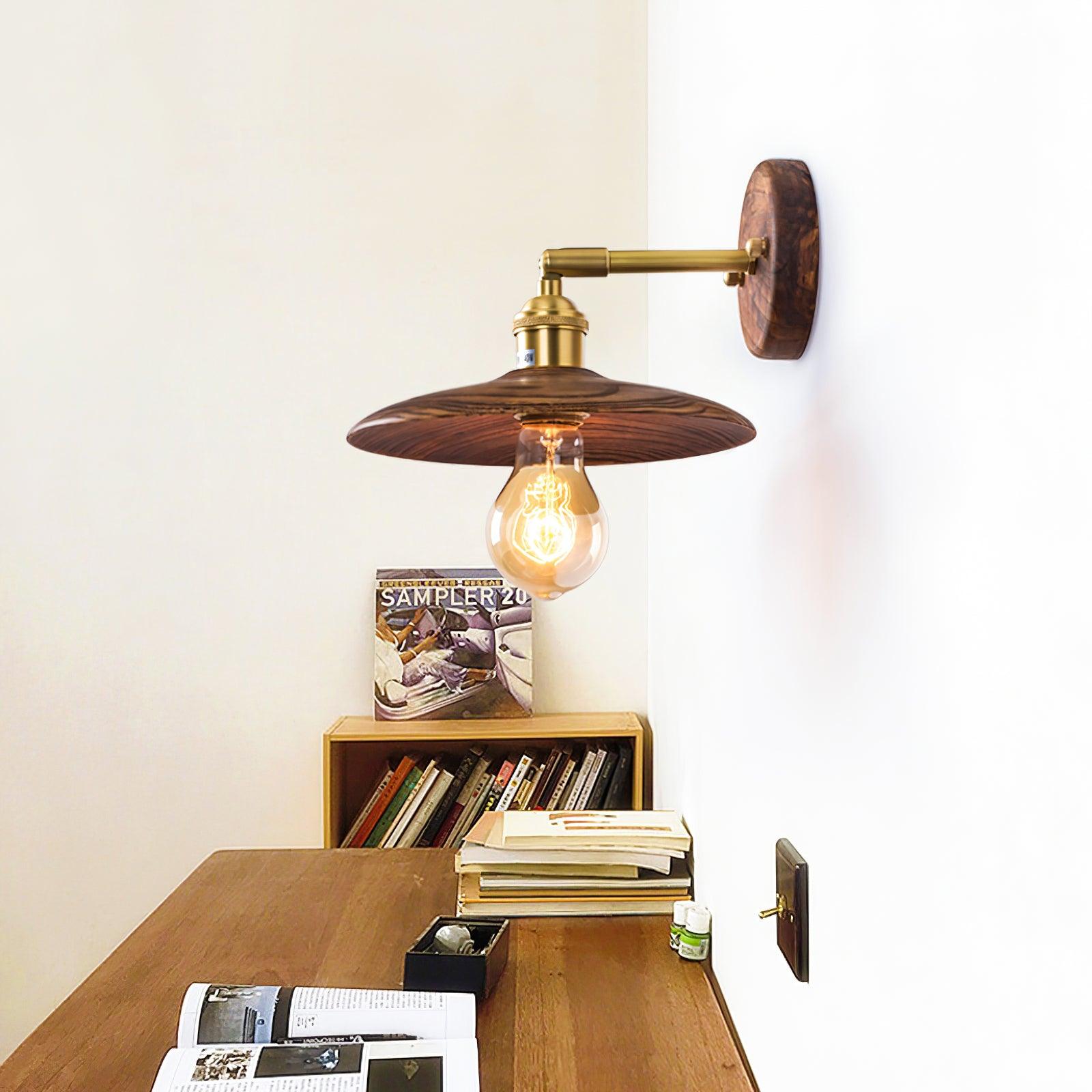 Walnut Flared Wall Light - Blowlighting