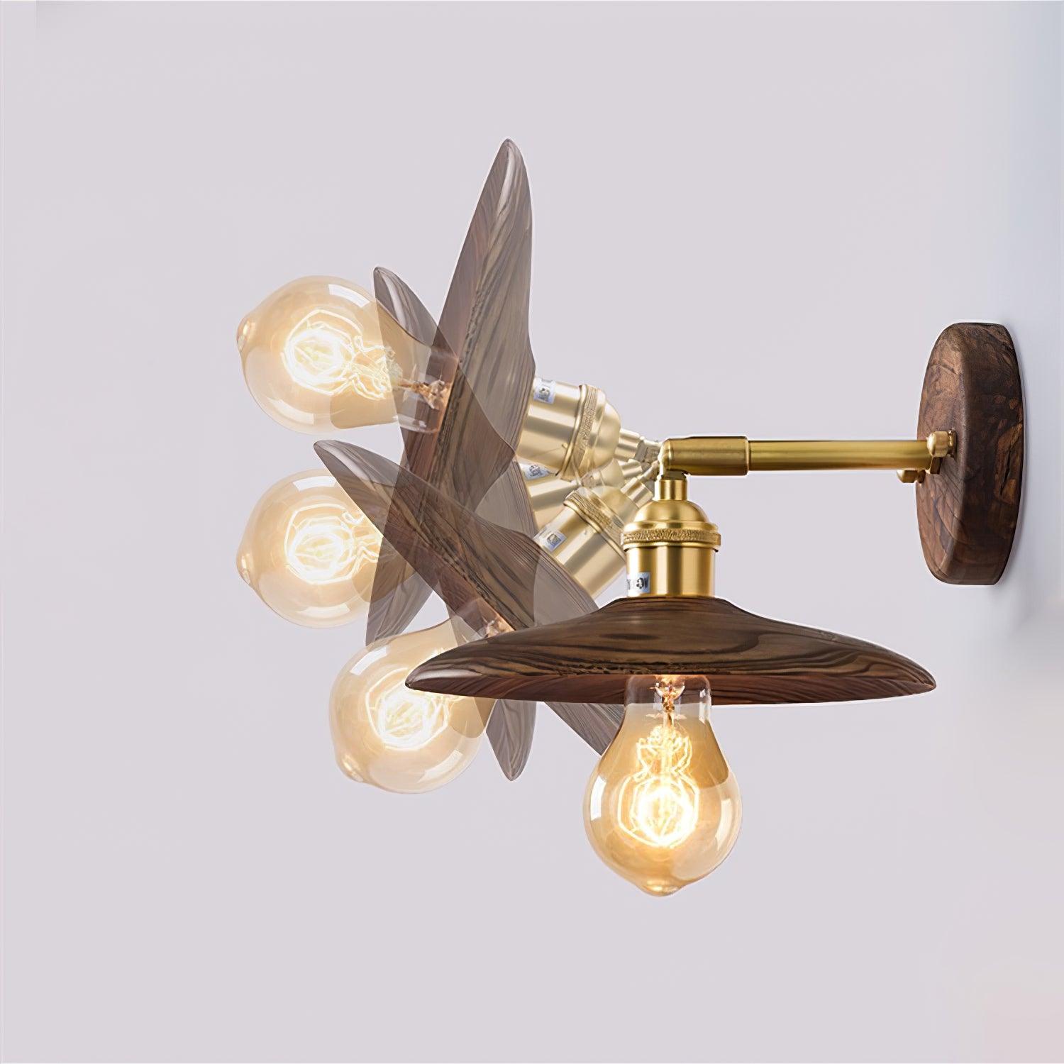 Walnut Flared Wall Light - Blowlighting