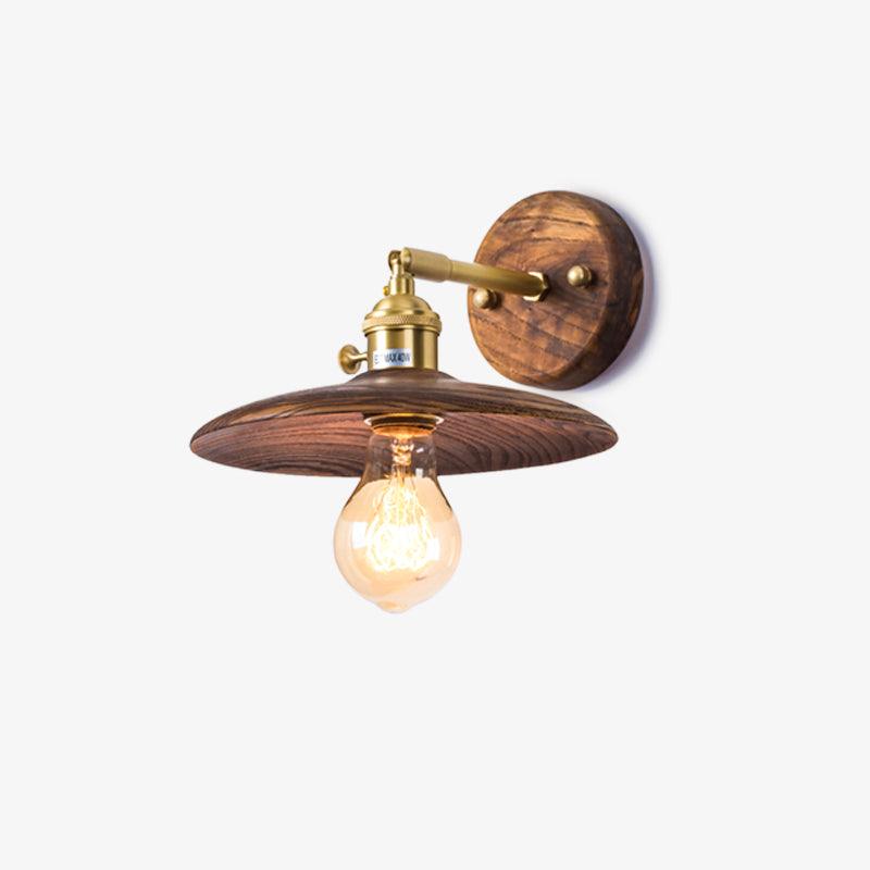 Walnut Flared Wall Light - Blowlighting