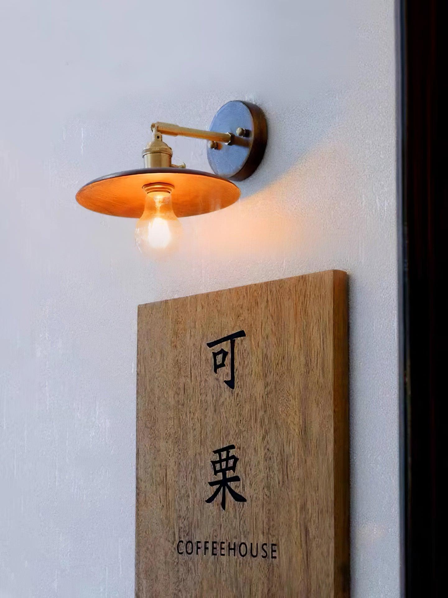 Walnut Flared Wall Light - Blowlighting