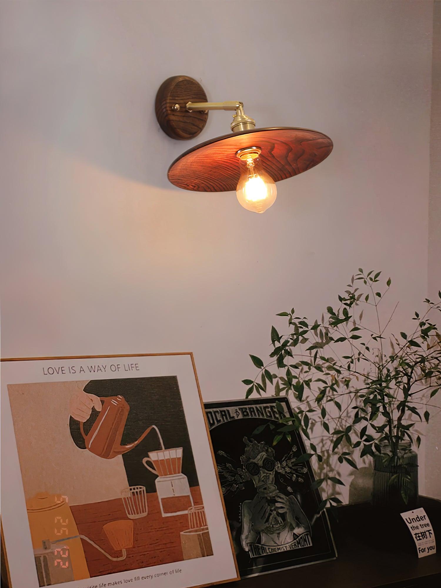 Walnut Flared Wall Light - Blowlighting
