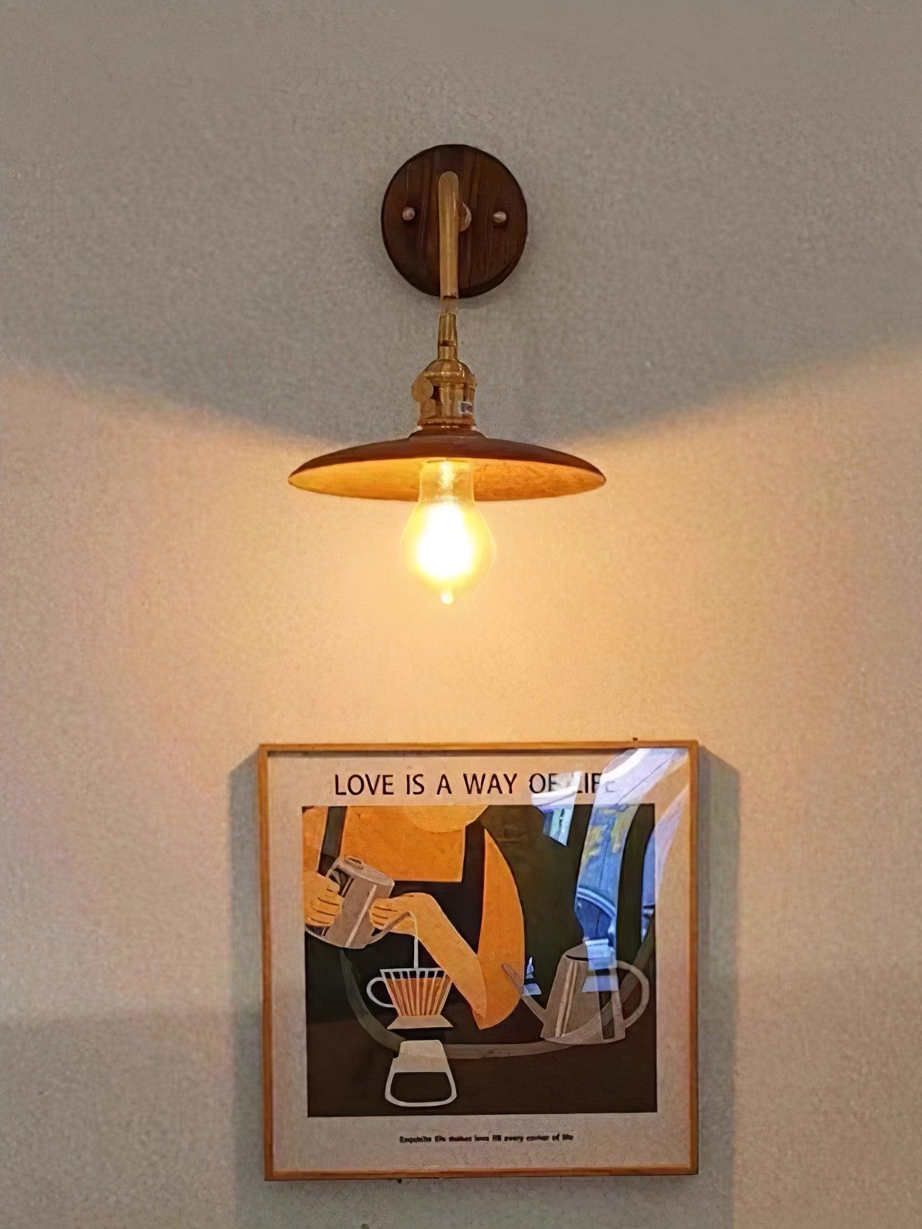 Walnut Flared Wall Light - Blowlighting