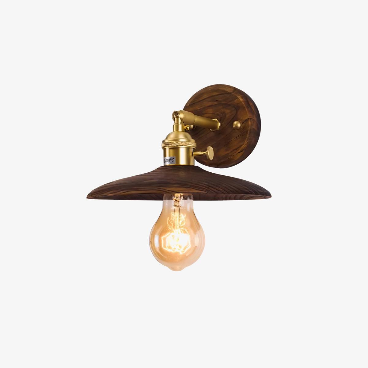 Walnut Flared Wall Light - Blowlighting