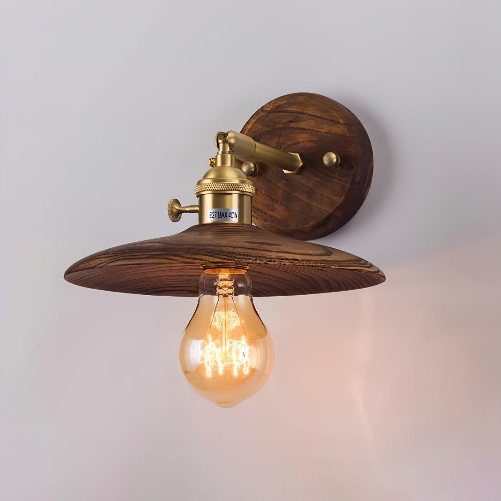 Walnut Flared Wall Light - Blowlighting