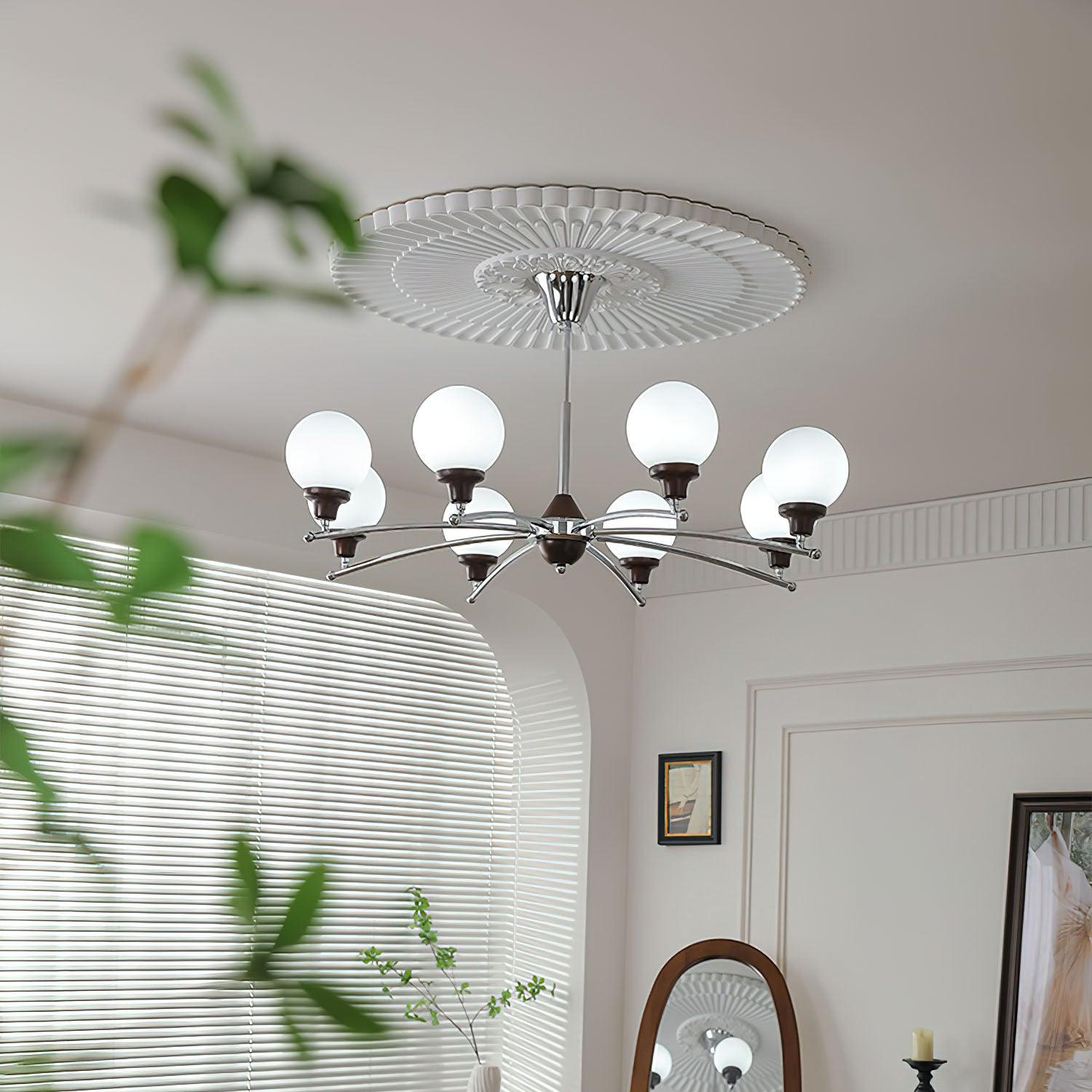 Walnut Glass Ball Chandelier - Blowlighting