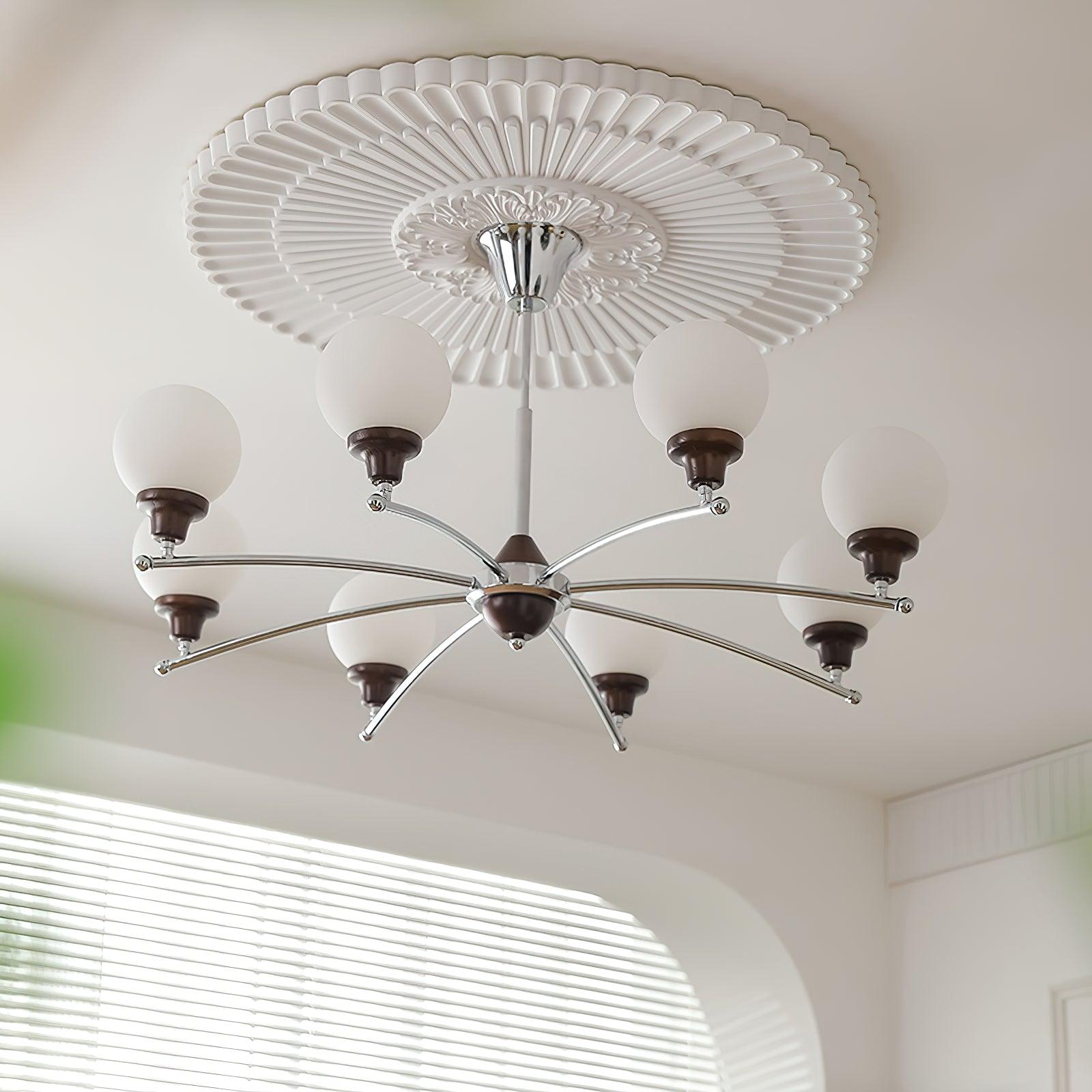 Walnut Glass Ball Chandelier - Blowlighting