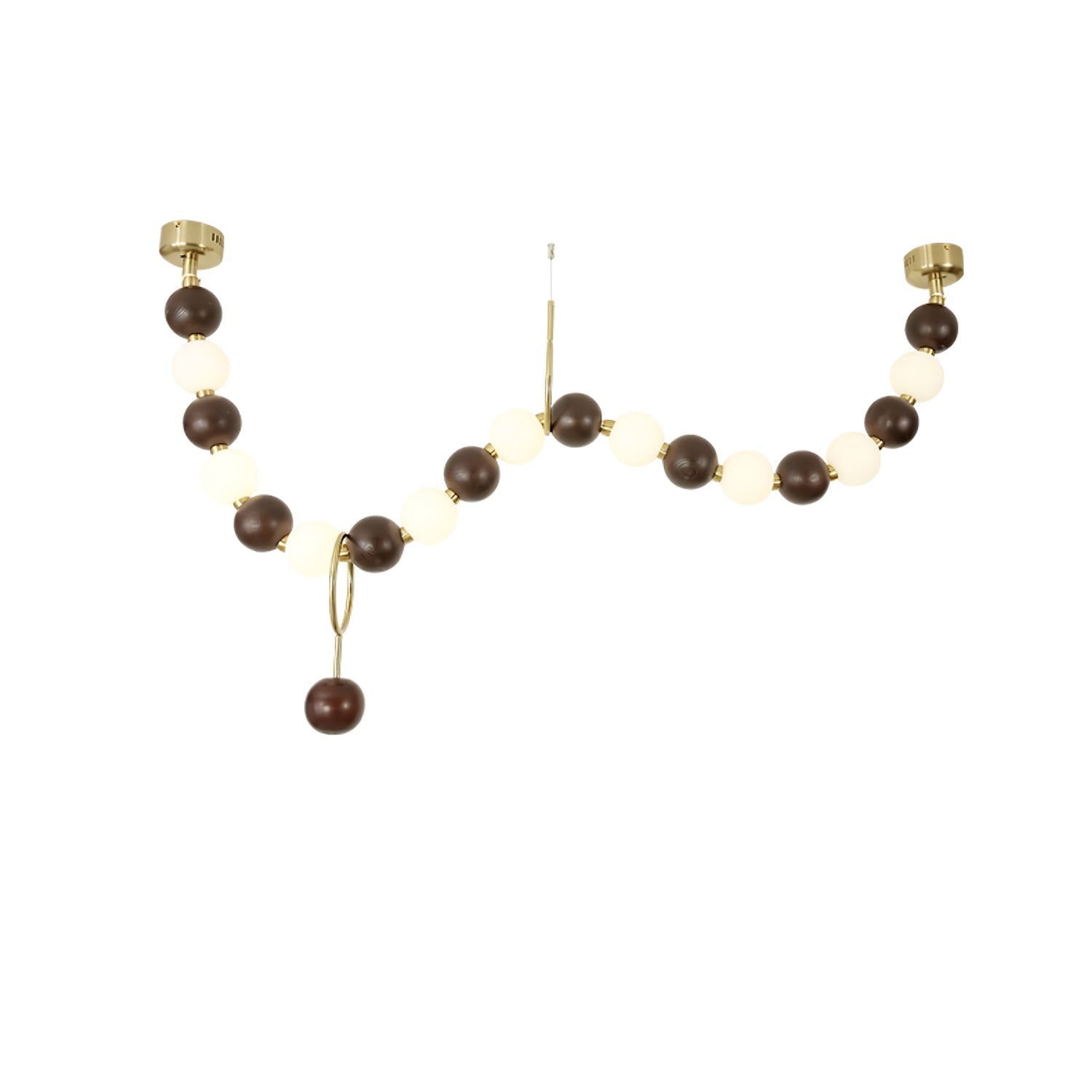 Aurora Chandelier Walnut Bead Necklace - Blowlighting