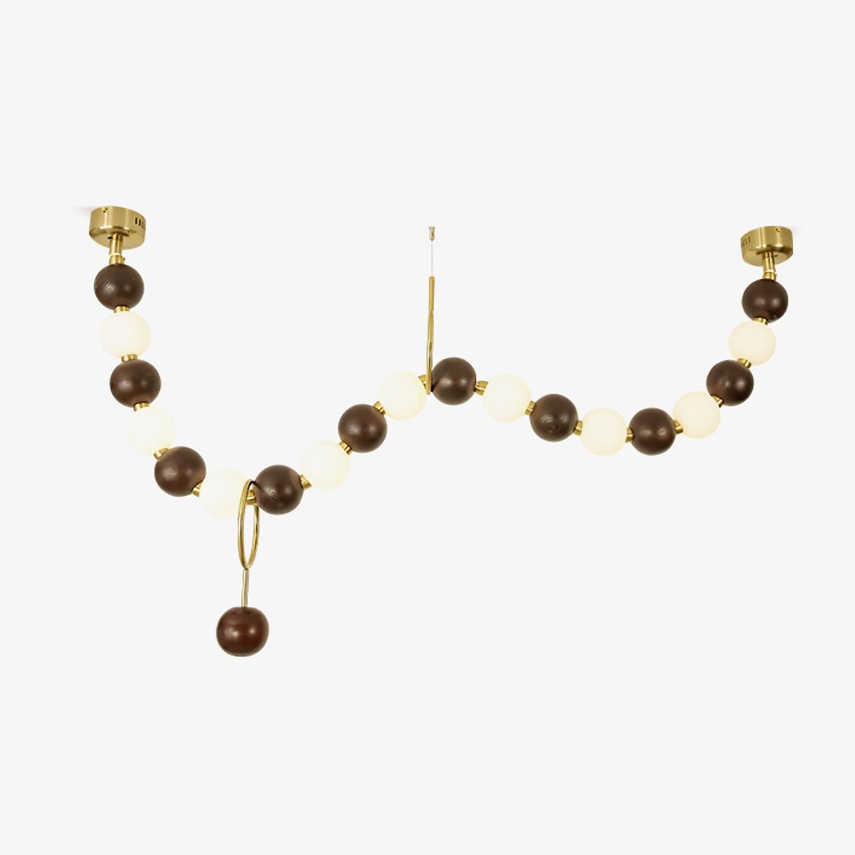 Aurora Chandelier Walnut Bead Necklace - Blowlighting