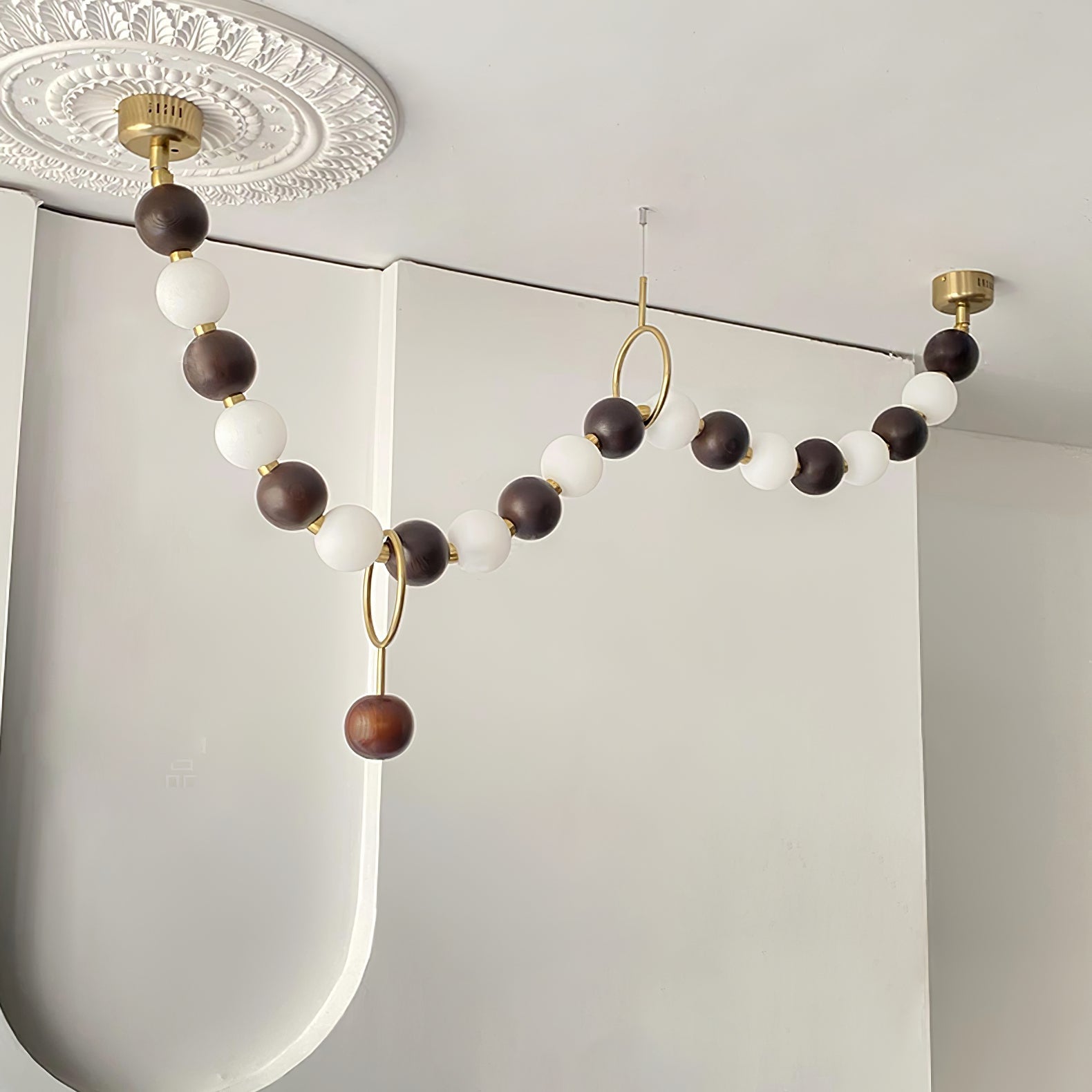 Aurora Chandelier Walnut Bead Necklace - Blowlighting