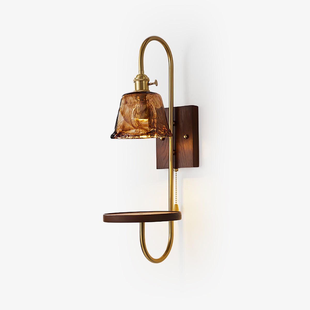 Walnut Shelf Sconce - Blowlighting