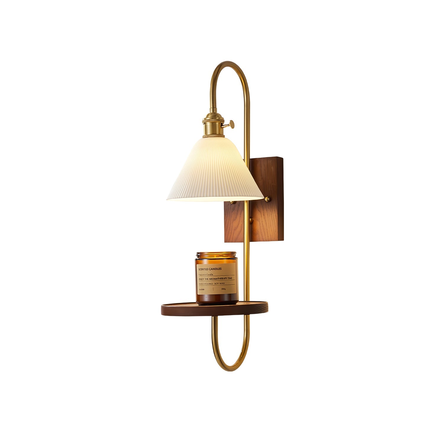 Walnut Shelf Sconce - Blowlighting