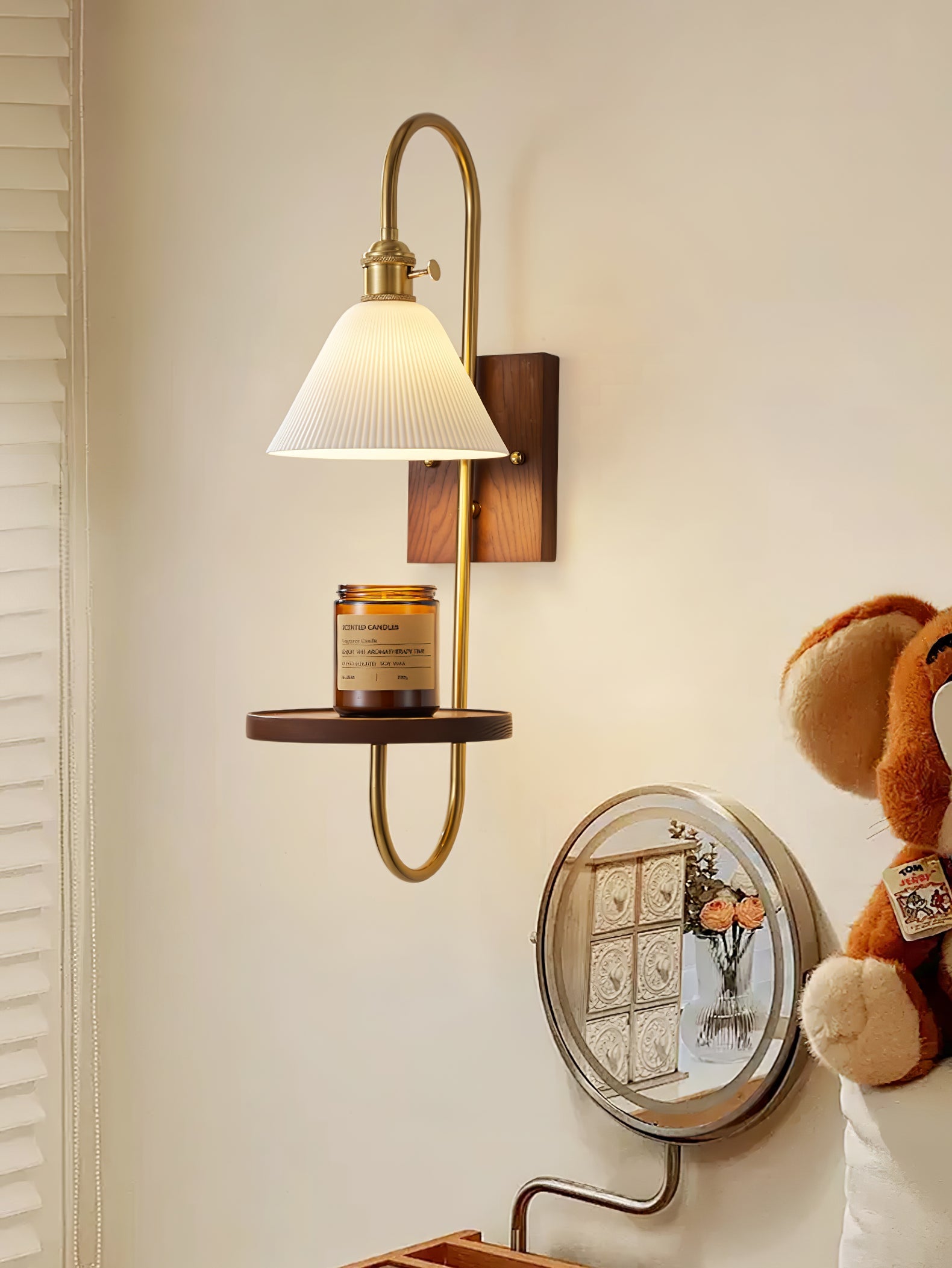Walnut Shelf Sconce - Blowlighting
