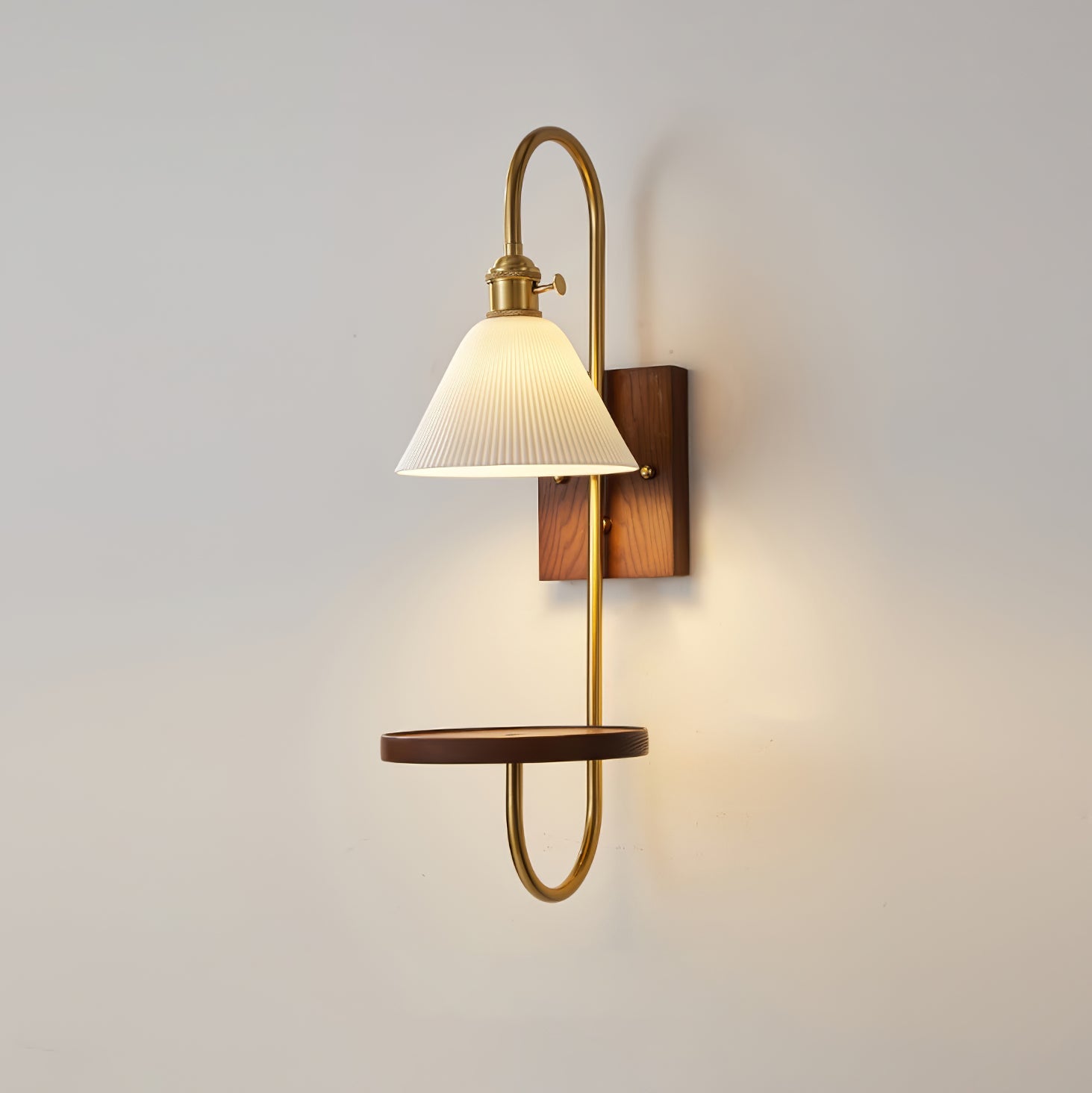 Walnut Shelf Sconce - Blowlighting