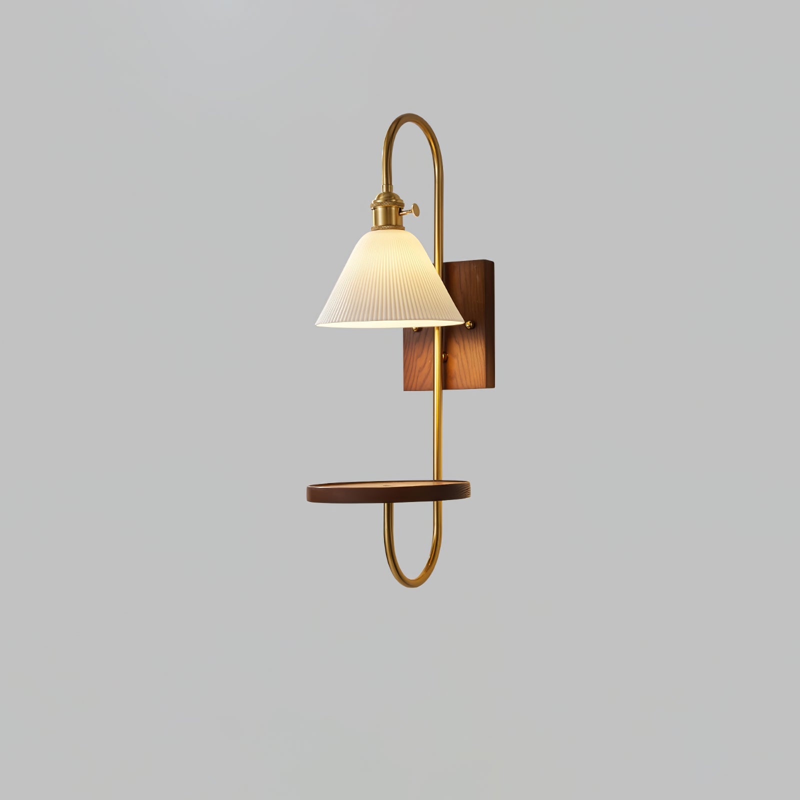 Walnut Shelf Sconce - Blowlighting