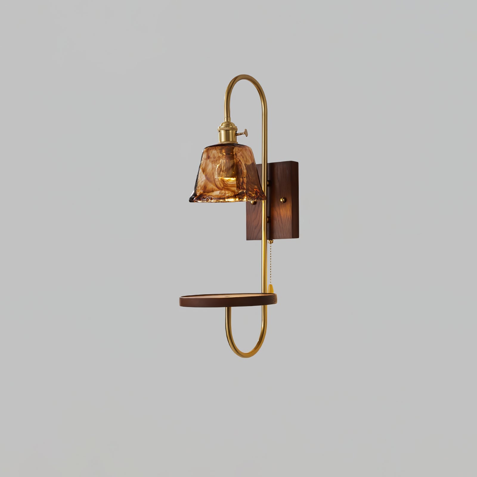 Walnut Shelf Sconce - Blowlighting