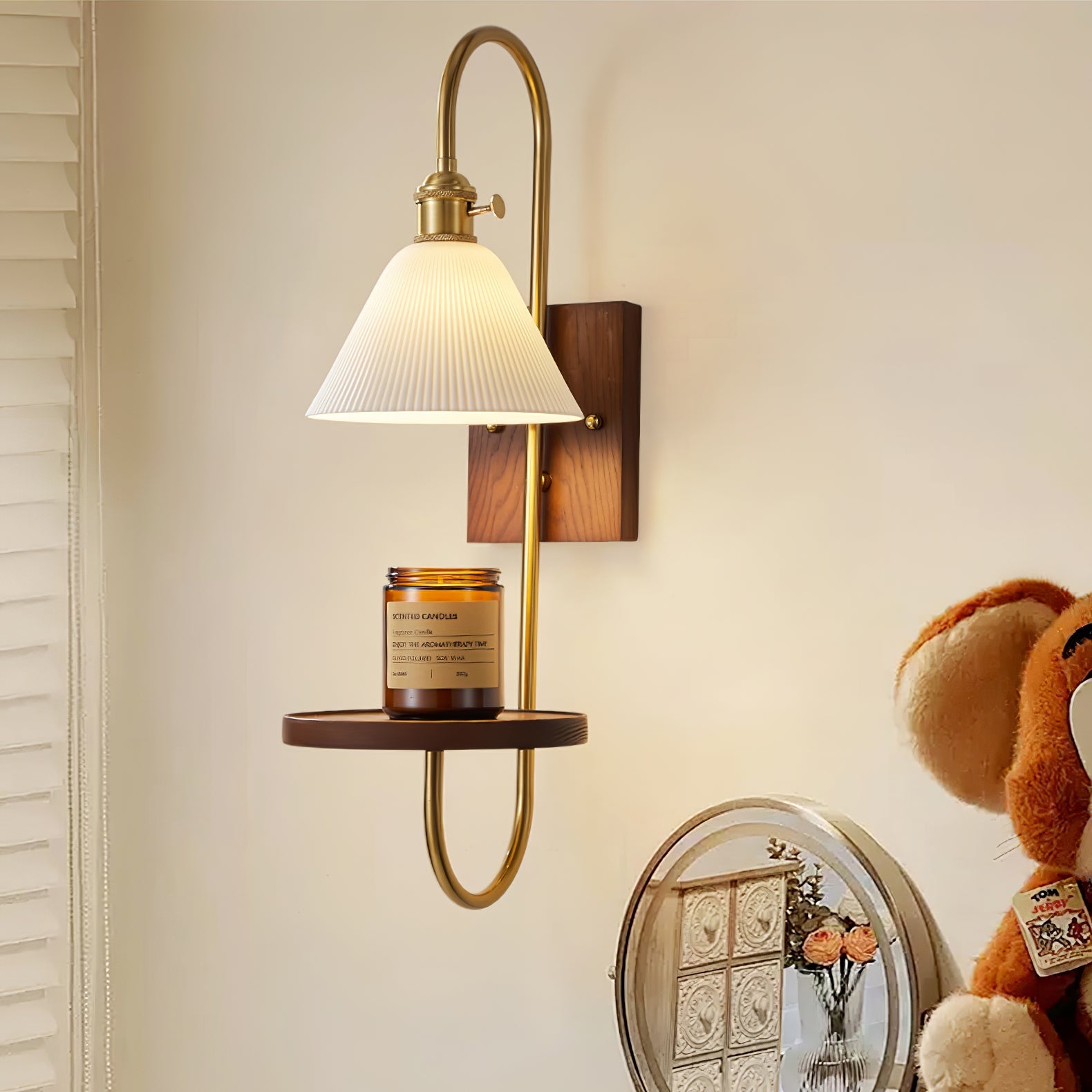 Walnut Shelf Sconce - Blowlighting