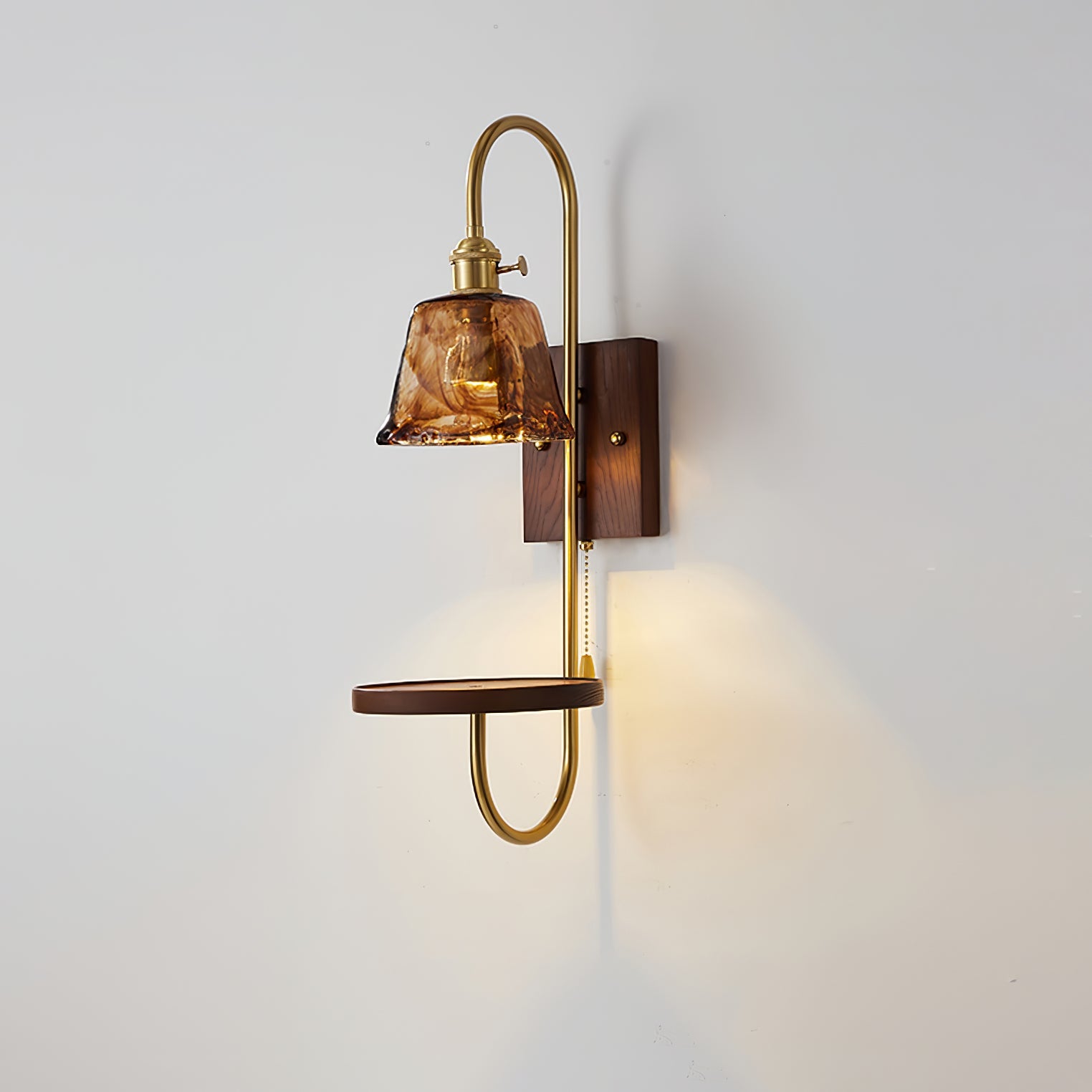 Walnut Shelf Sconce - Blowlighting