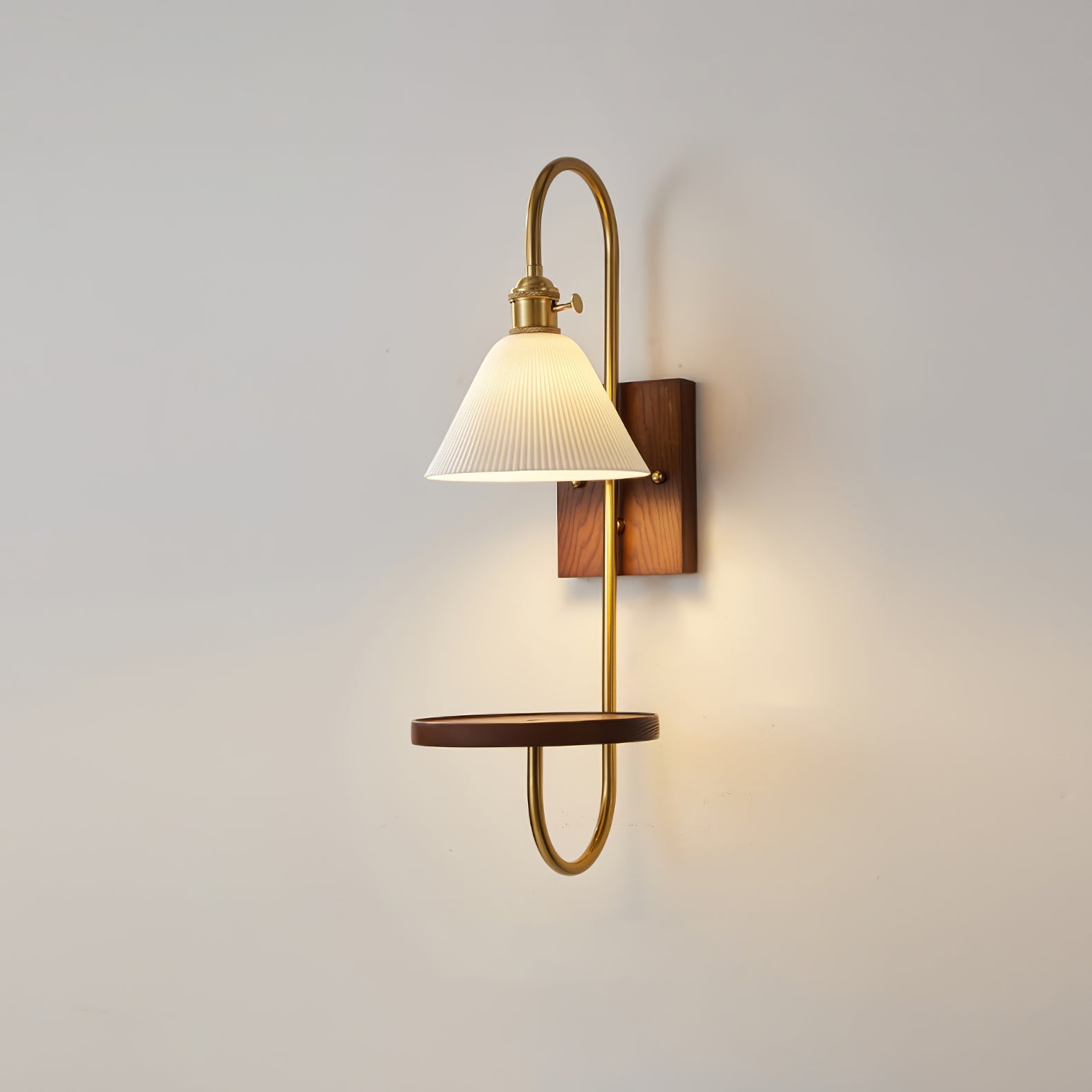 Walnut Shelf Sconce - Blowlighting