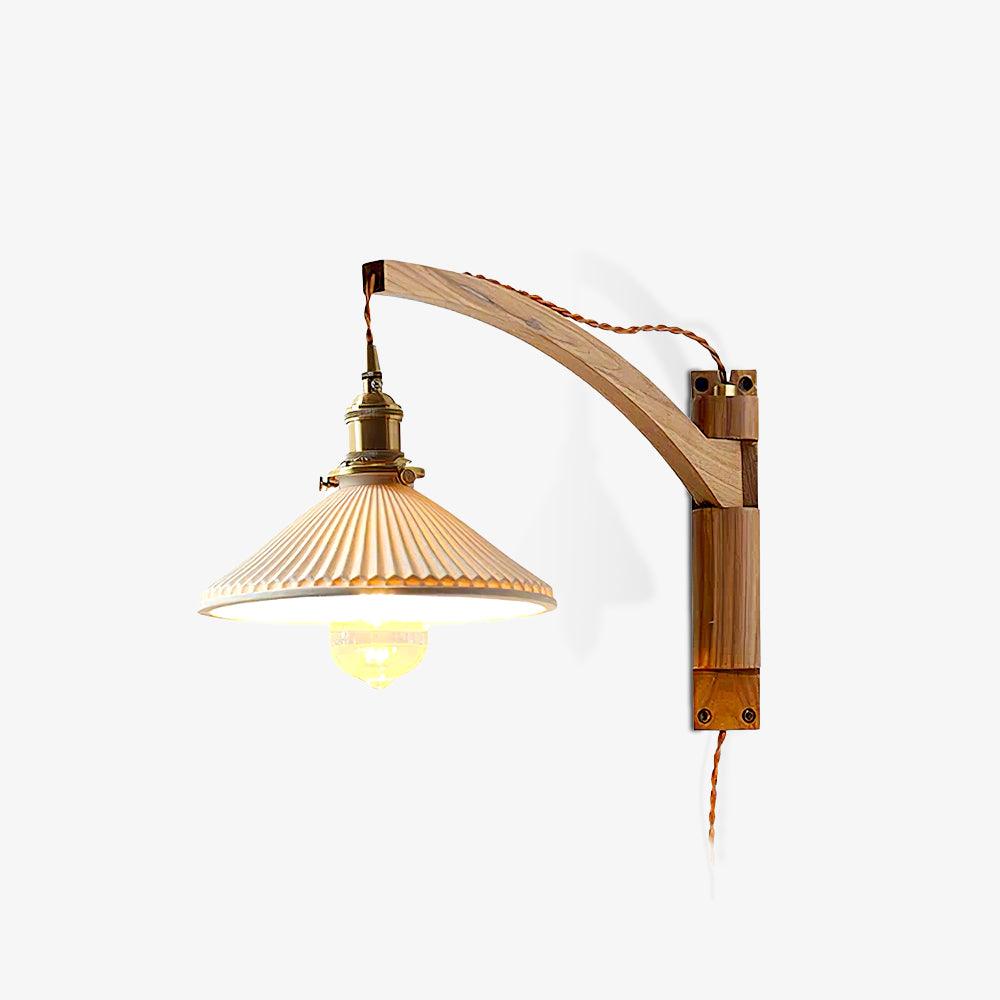 Swing Arm Walnut Wall Light - Blowlighting