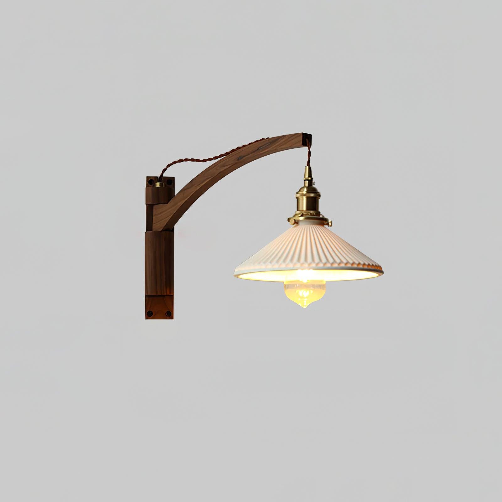 Swing Arm Walnut Wall Light - Blowlighting