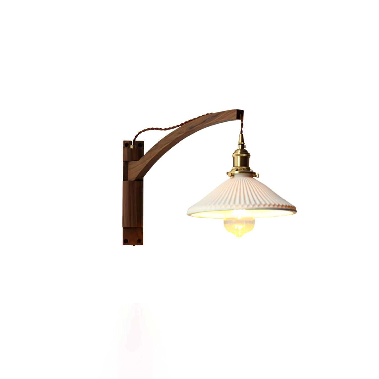 Swing Arm Walnut Wall Light - Blowlighting