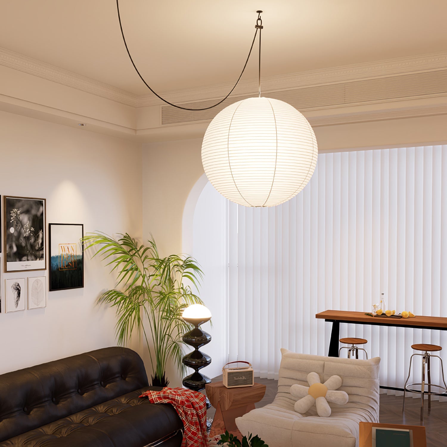 Akari A Round Swag Light - Blowlighting