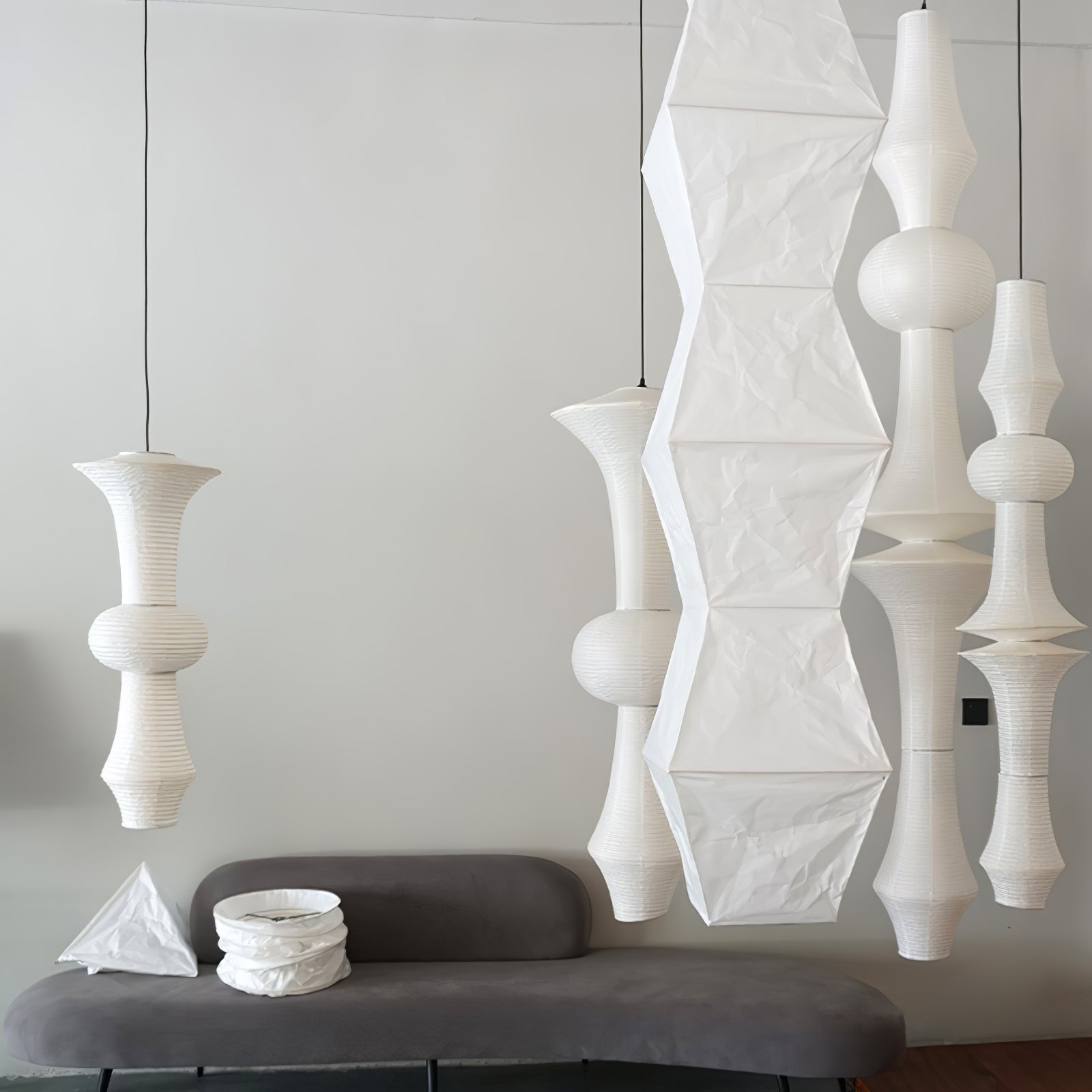 Washi Paper E Pendant Light - Blowlighting