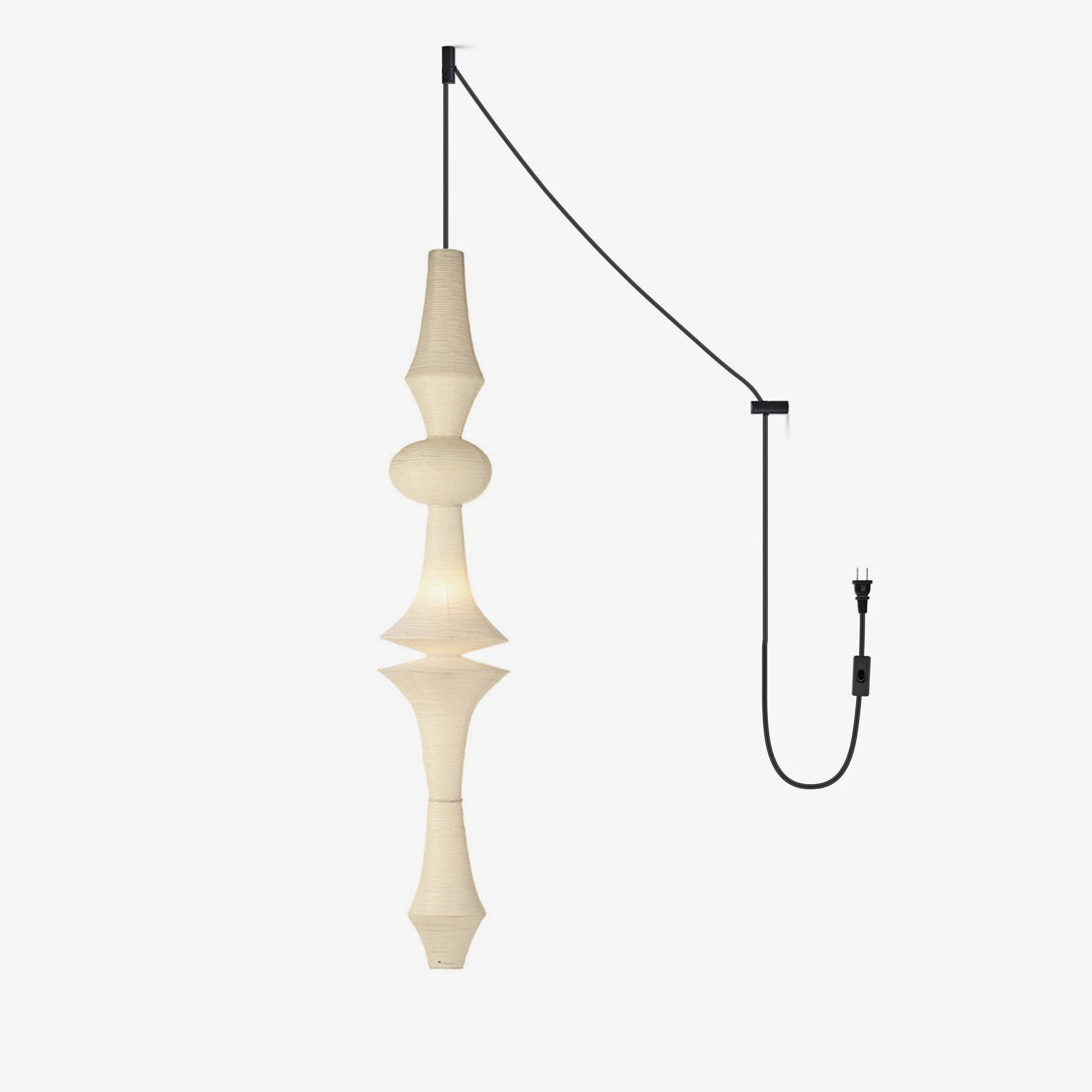 Washi Paper E Pendant Swag Light - Blowlighting
