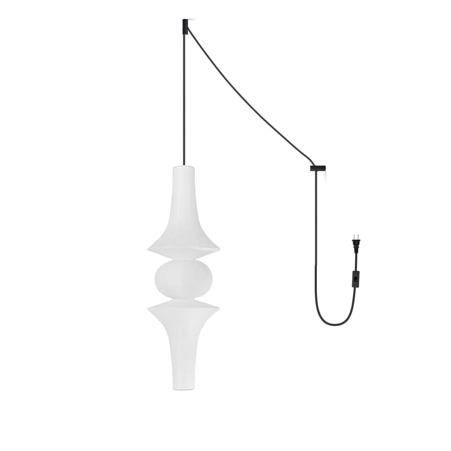 Washi Paper E Pendant Swag Light - Blowlighting