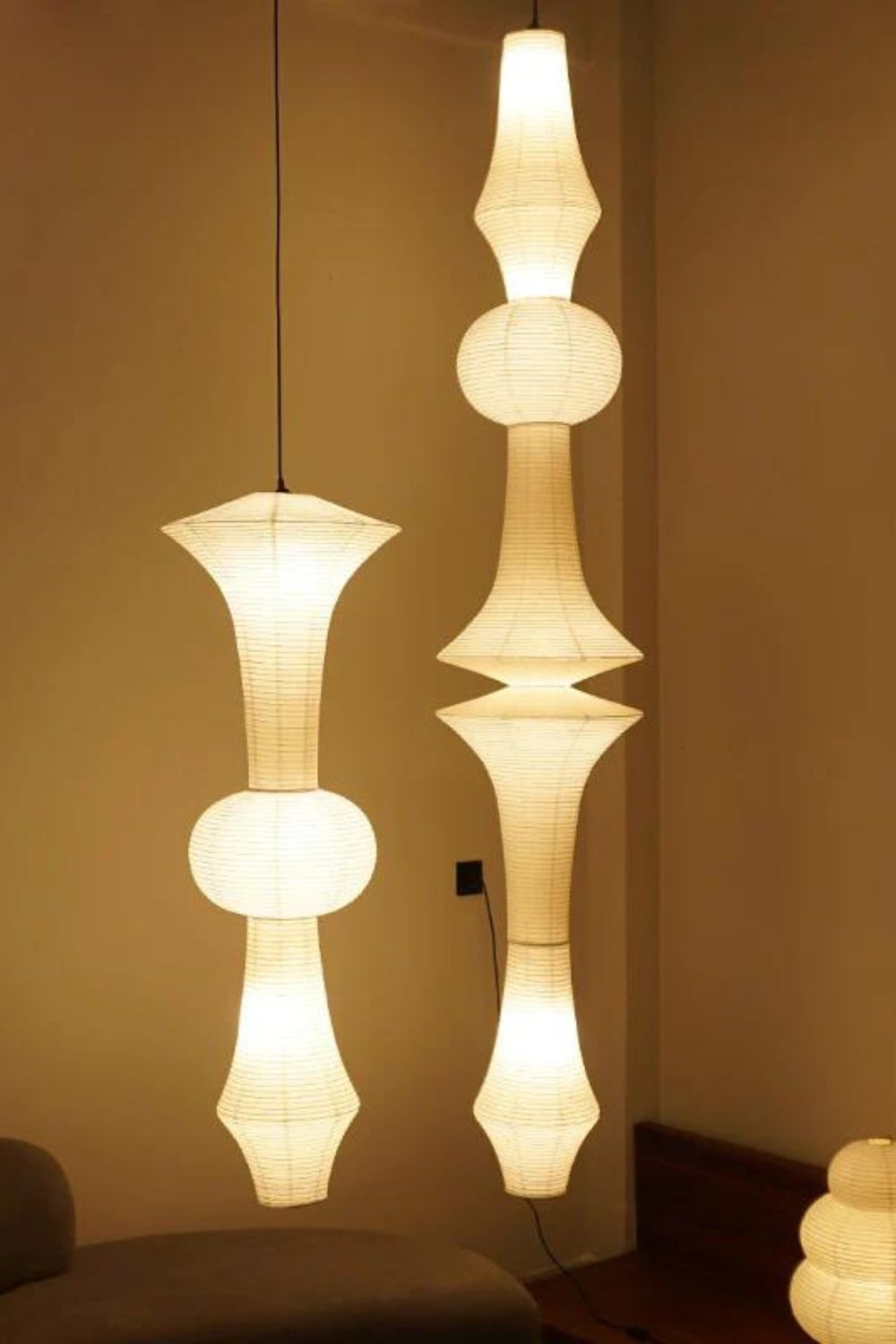 Washi Paper E Pendant Swag Light - Blowlighting