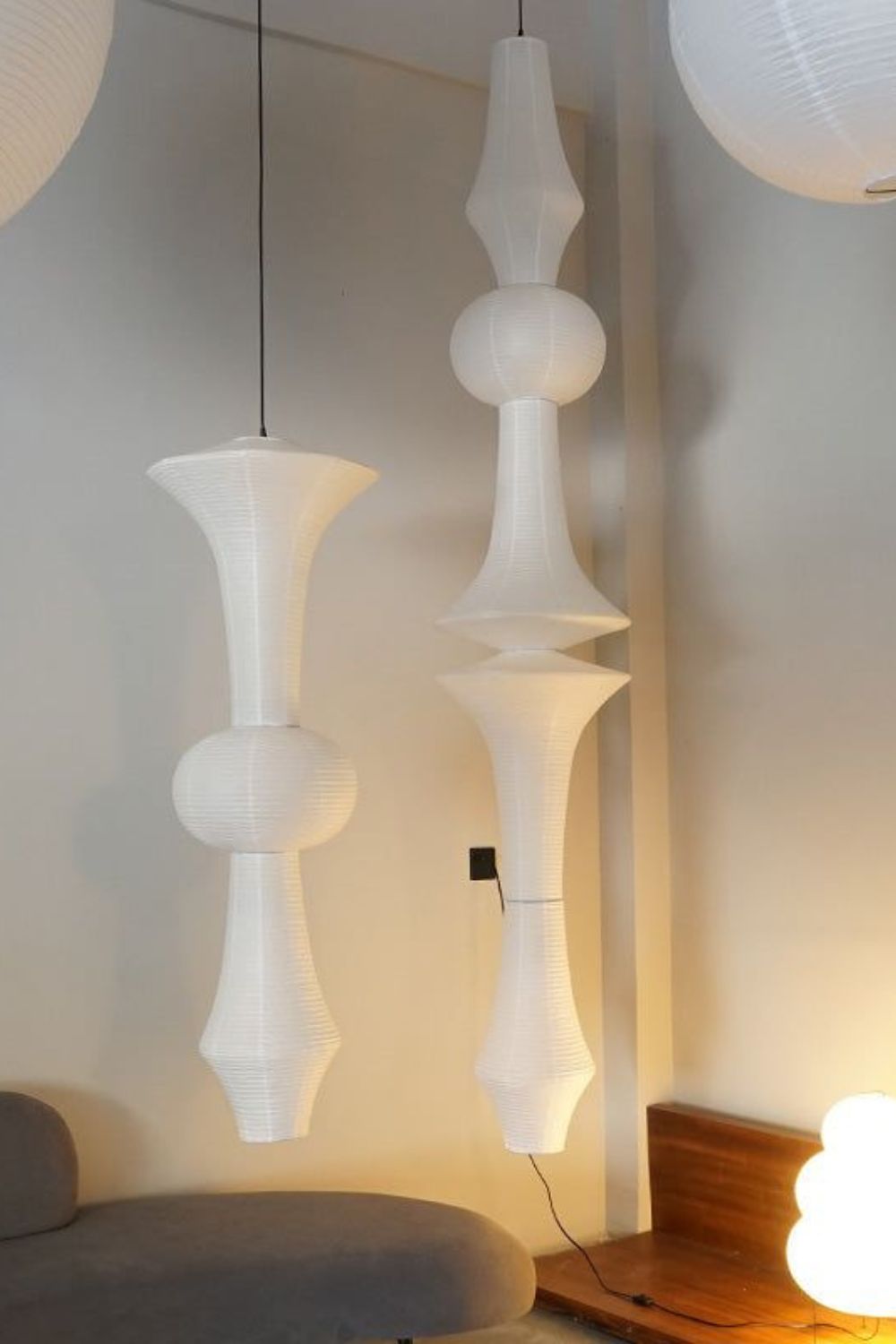 Washi Paper E Pendant Swag Light - Blowlighting