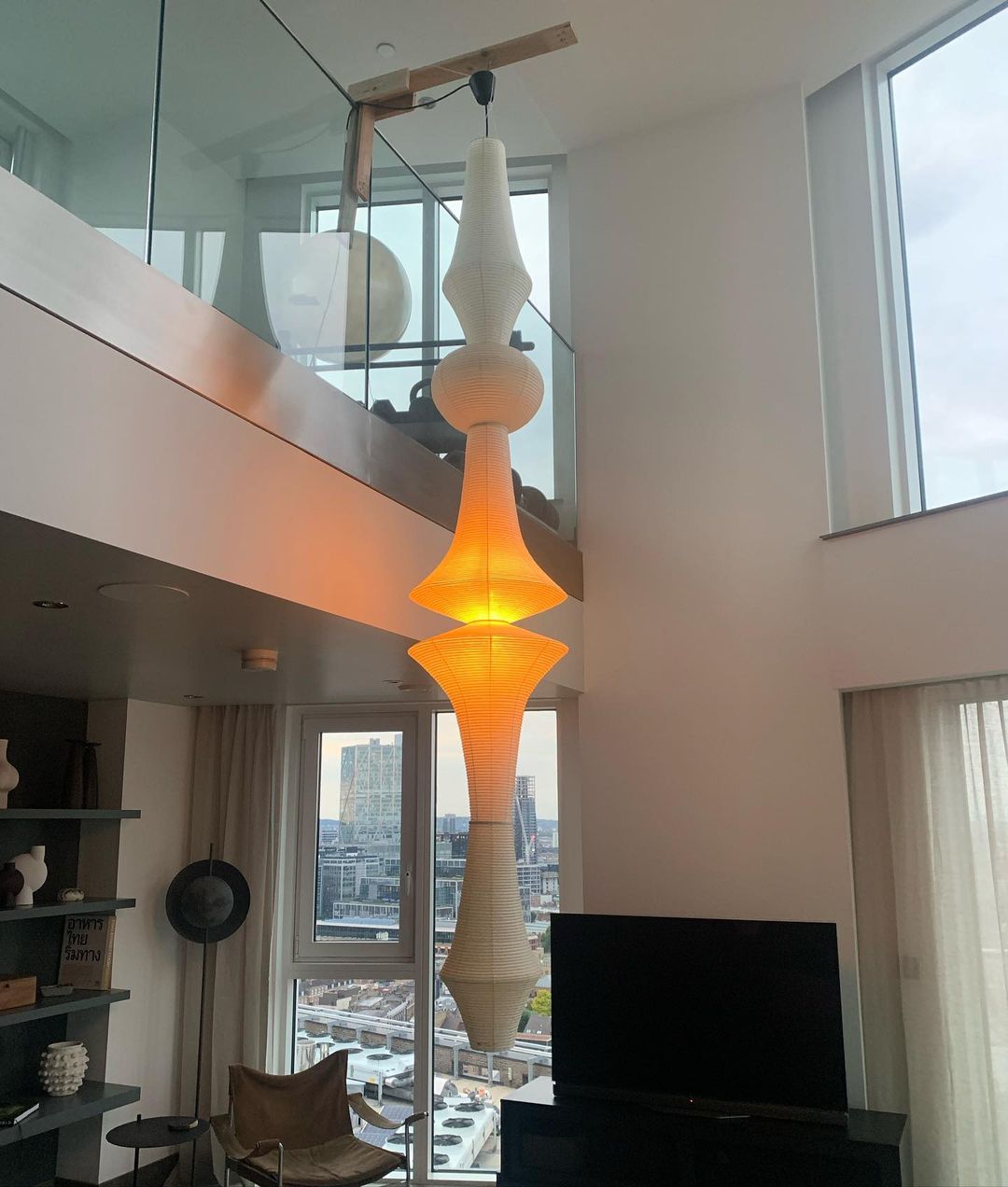 Washi Paper E Pendant Swag Light - Blowlighting