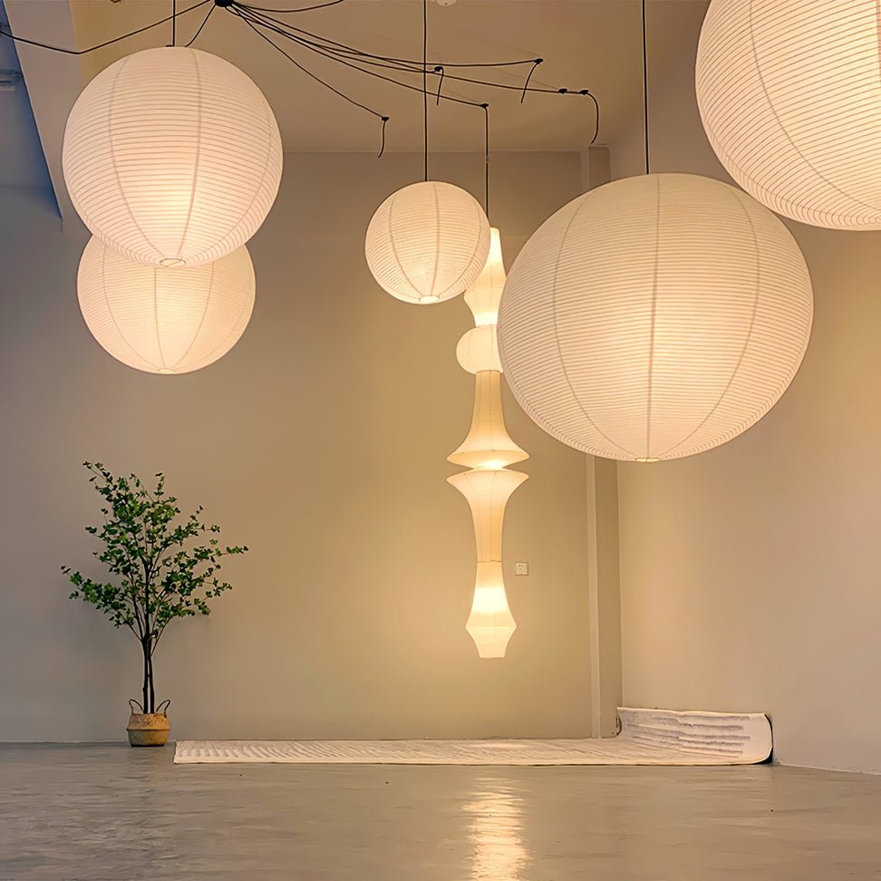 Washi Paper E Pendant Swag Light - Blowlighting
