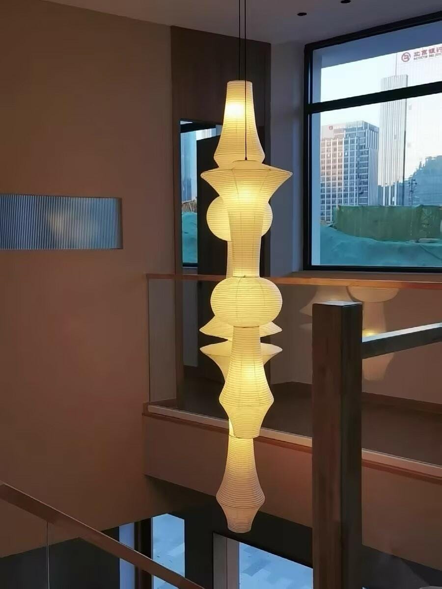 Washi Paper E Pendant Swag Light - Blowlighting