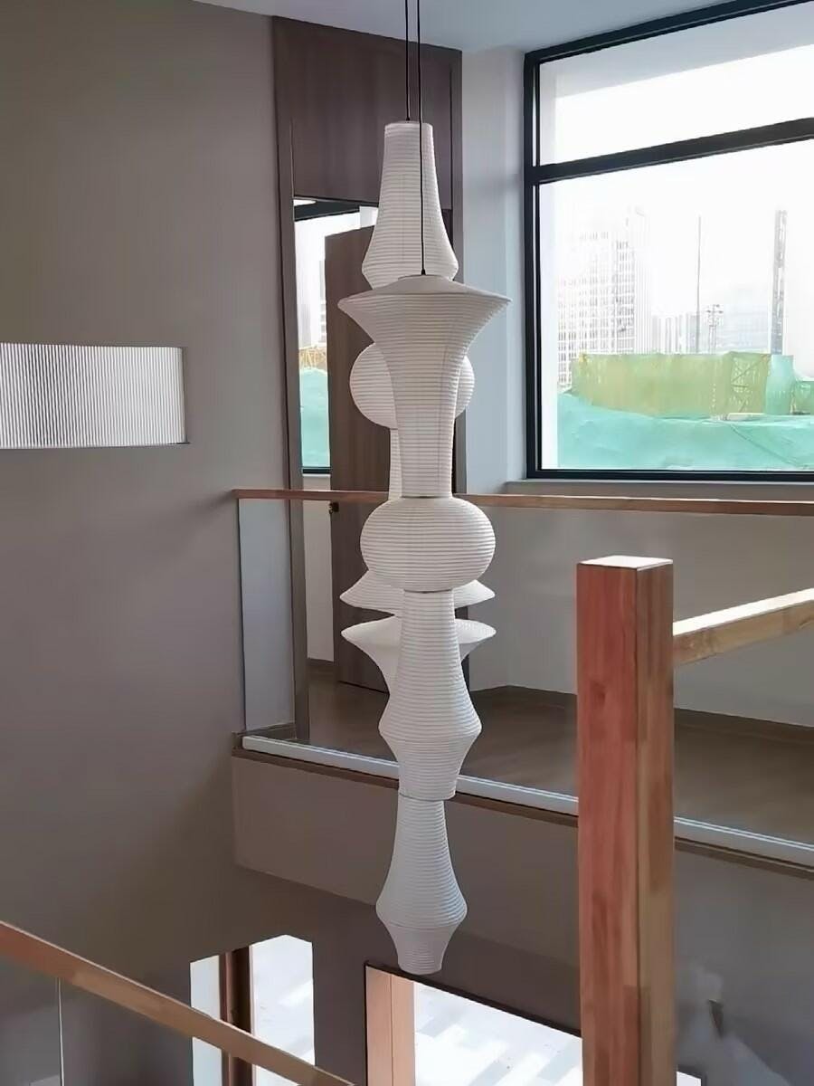 Washi Paper E Pendant Swag Light - Blowlighting