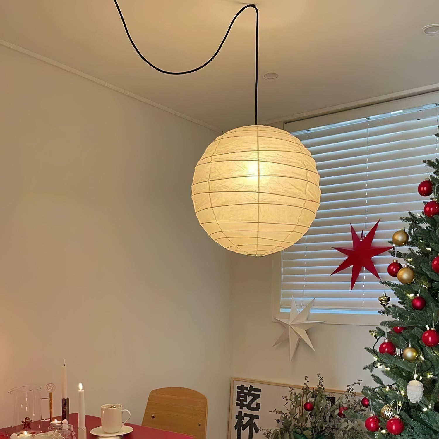 Washi Paper Pendant Swag Lamp - Blowlighting