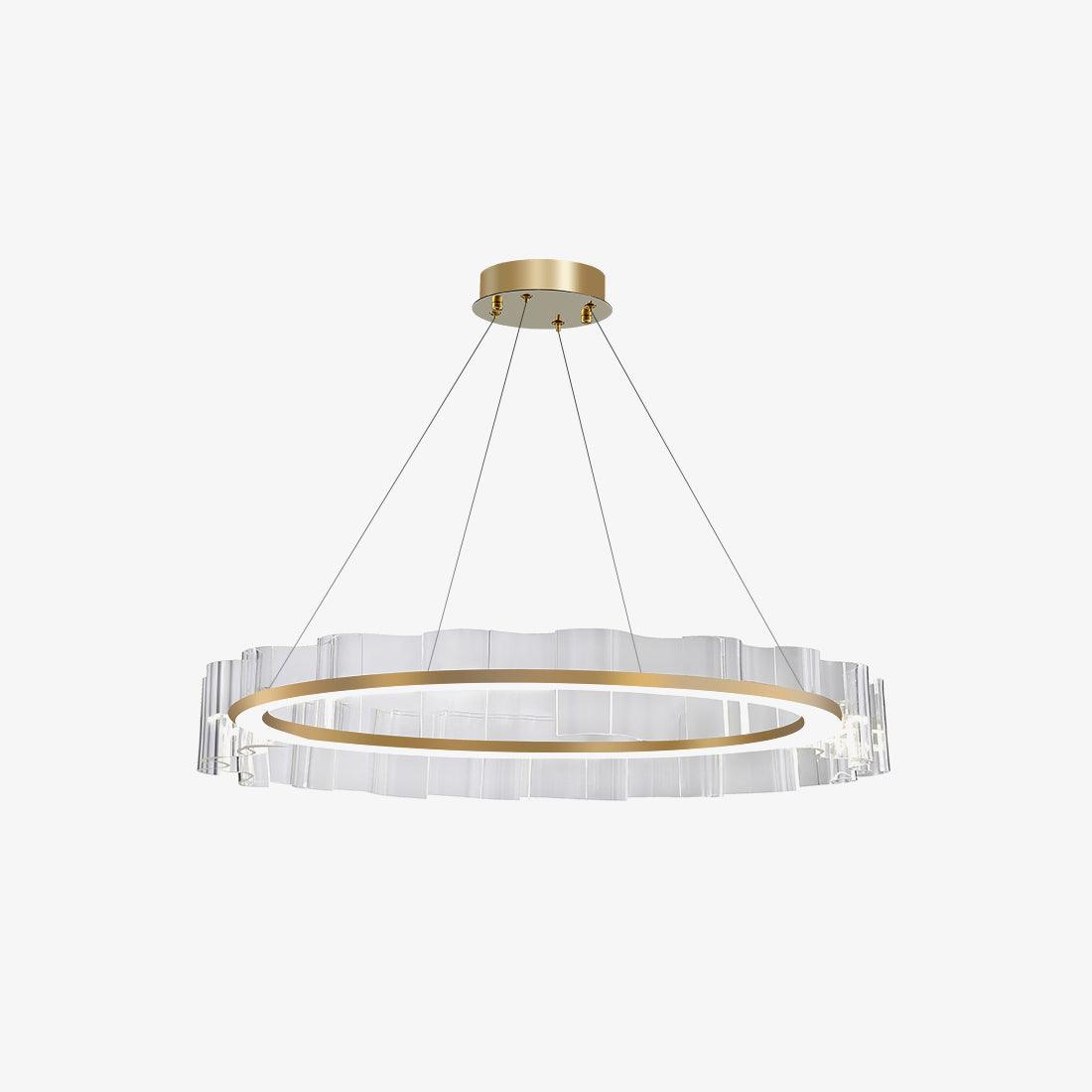 Acoustic Postmodern Luxury Water Wave Glass Metal Chandelier - Blowlighting