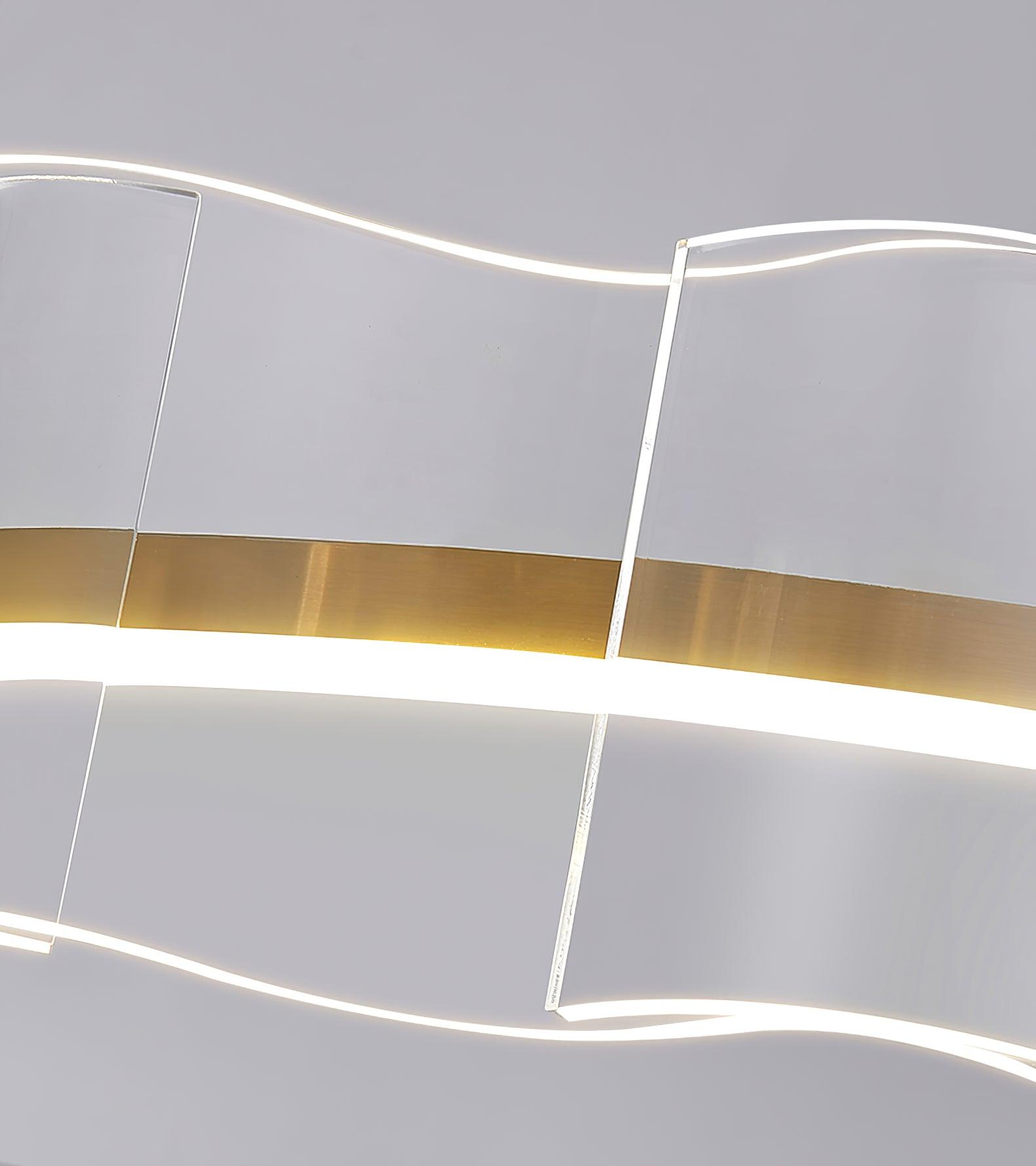 Acoustic Postmodern Luxury Water Wave Glass Metal Chandelier - Blowlighting