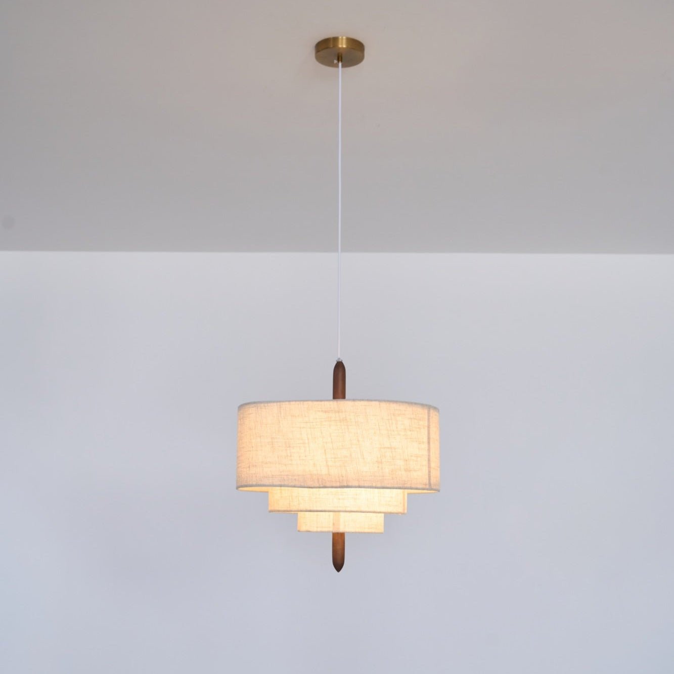 Eldorora Elegance Wave Ladder Wood Fabric Pendant Lamp - Blowlighting