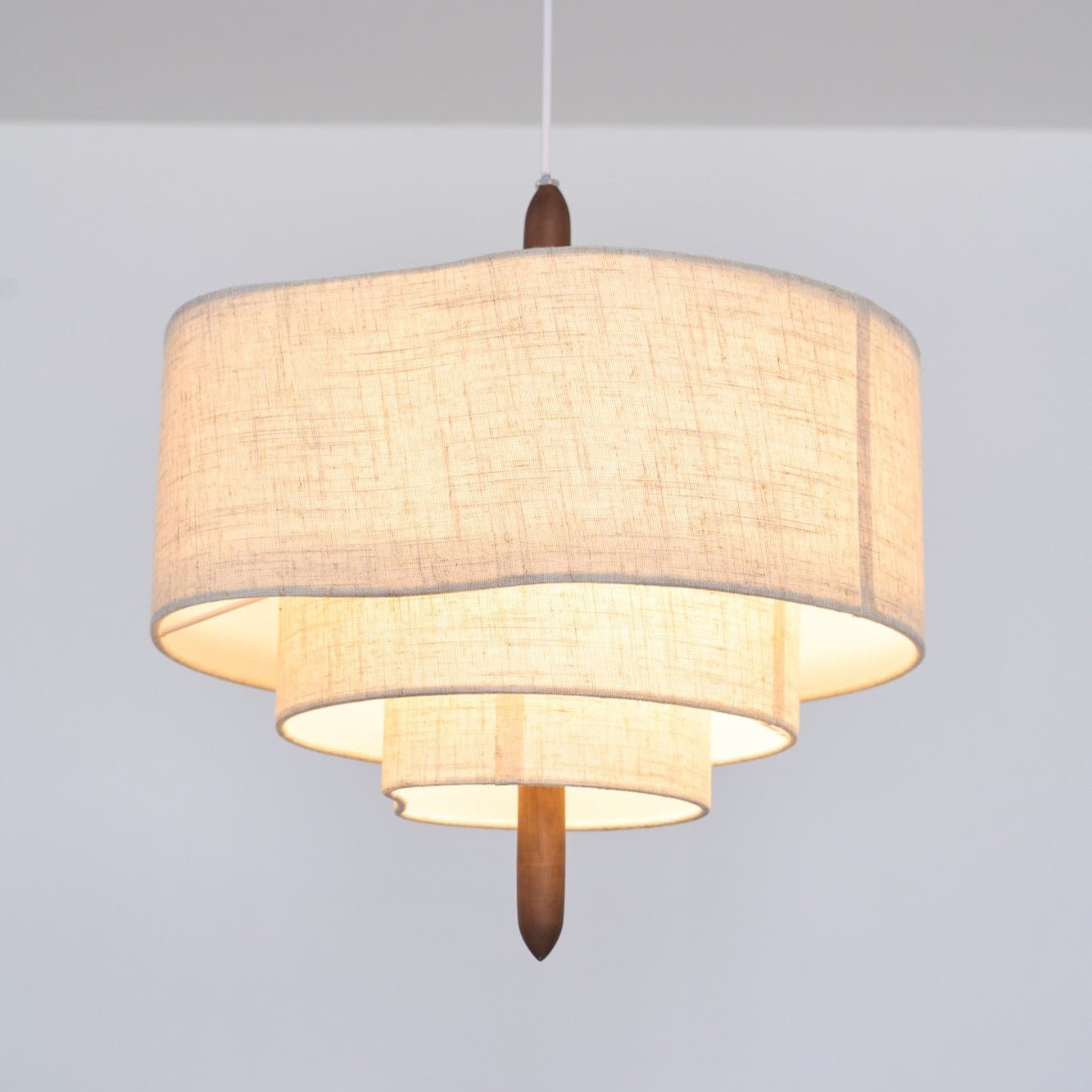 Eldorora Elegance Wave Ladder Wood Fabric Pendant Lamp - Blowlighting