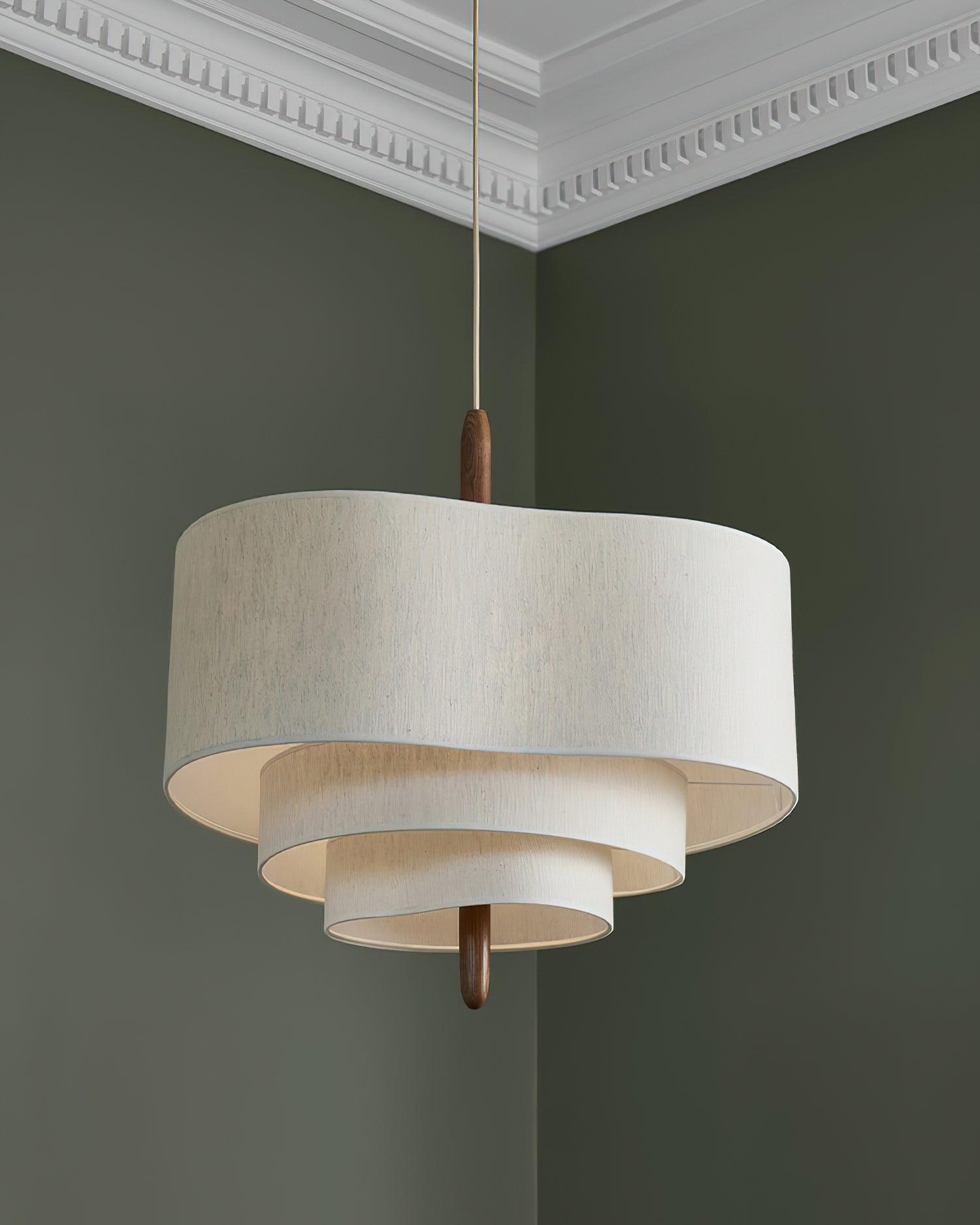 Eldorora Elegance Wave Ladder Wood Fabric Pendant Lamp - Blowlighting