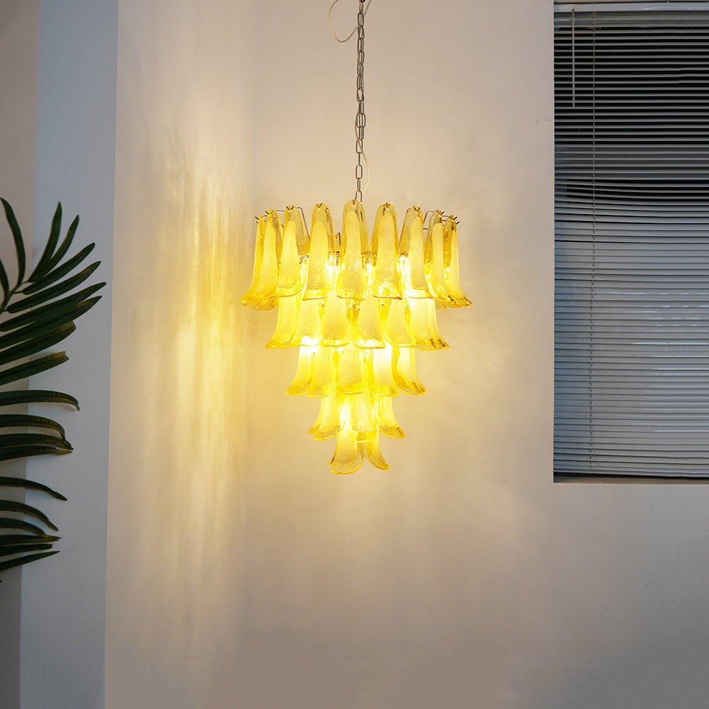 Aurora Chandelier Murano Glass Petal Wave - Blowlighting