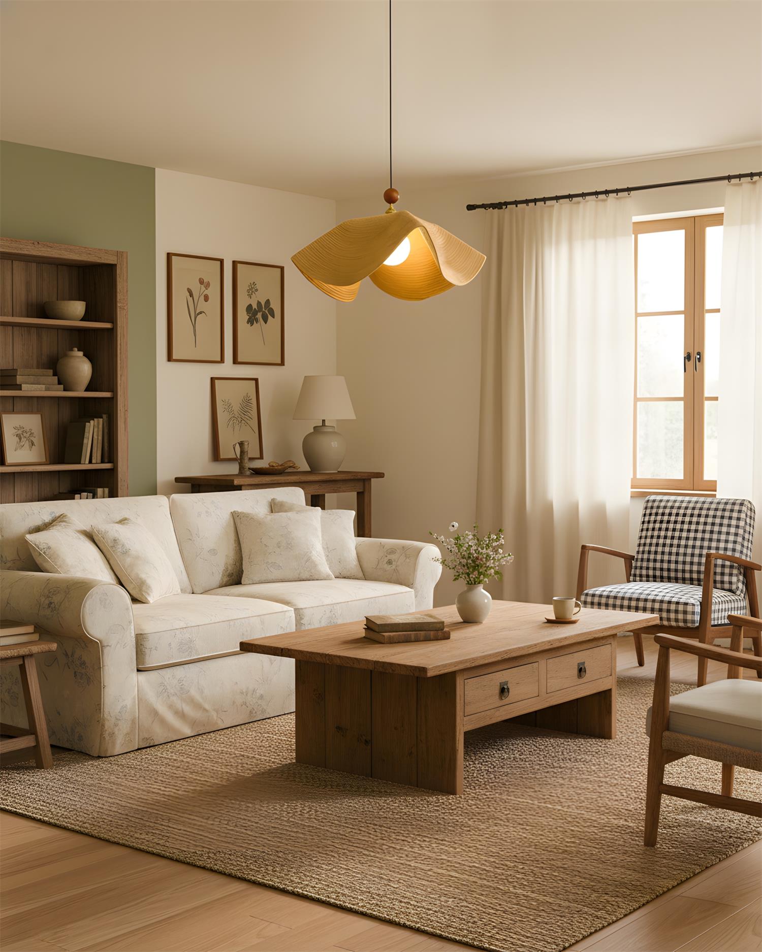 Wavora Minimalist Fabric Pendant Light