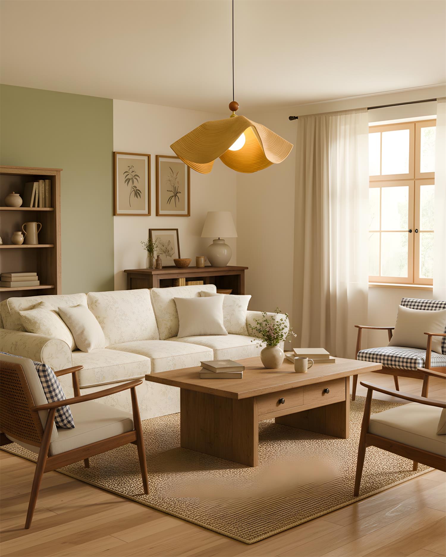 Wavora Minimalist Fabric Pendant Light