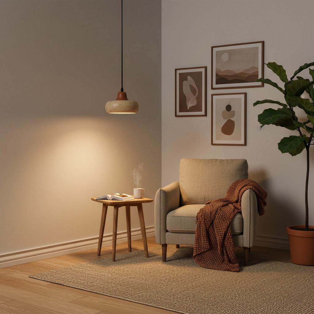 Wella Wabi-Sabi Yellow travertine Pendant Light