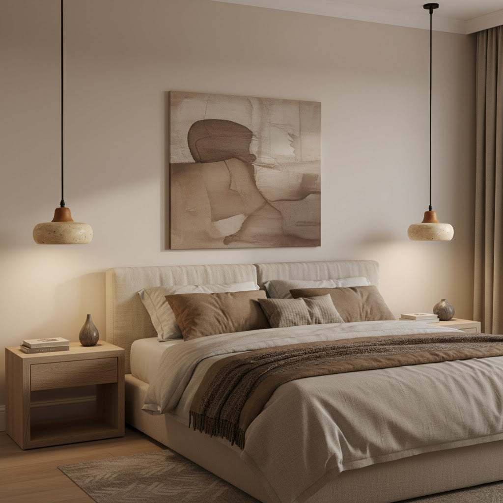 Wella Wabi-Sabi Yellow travertine Pendant Light